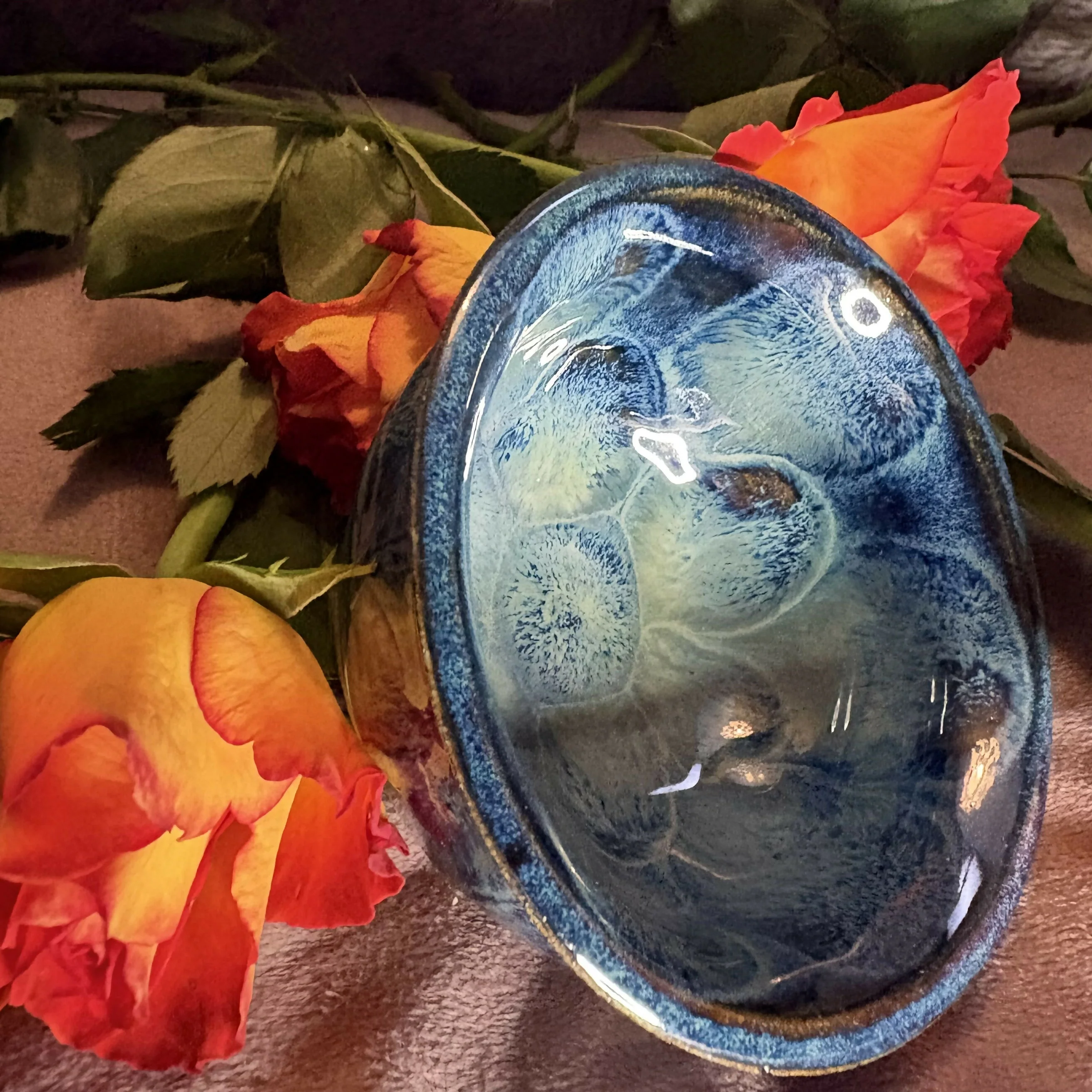 Blue Flower Patterned Bowl - Image 4