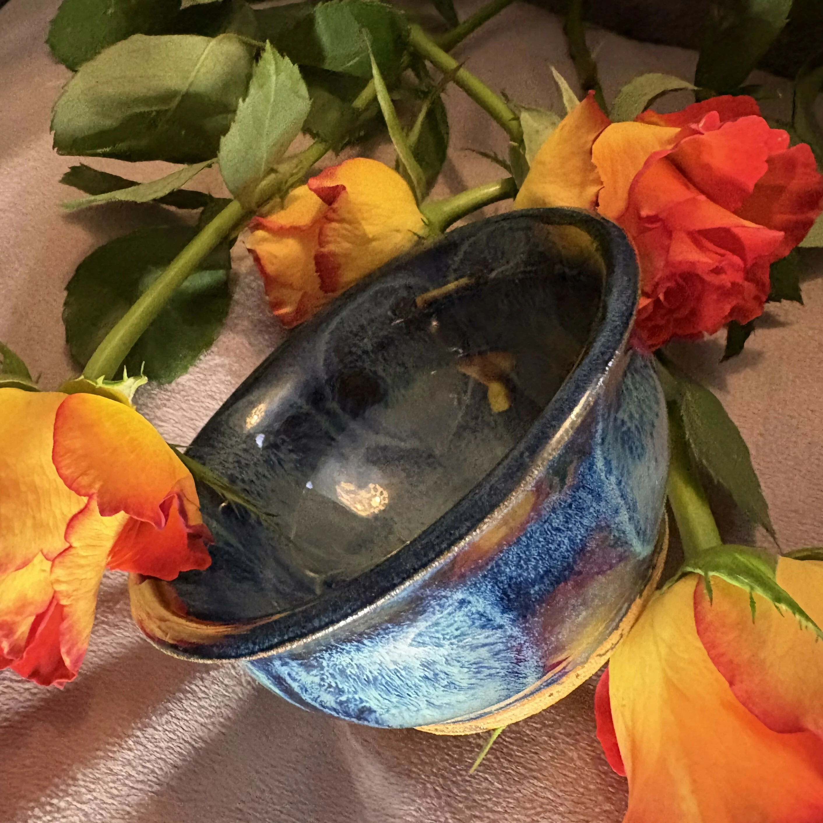 Blue Flower Patterned Bowl - Image 5