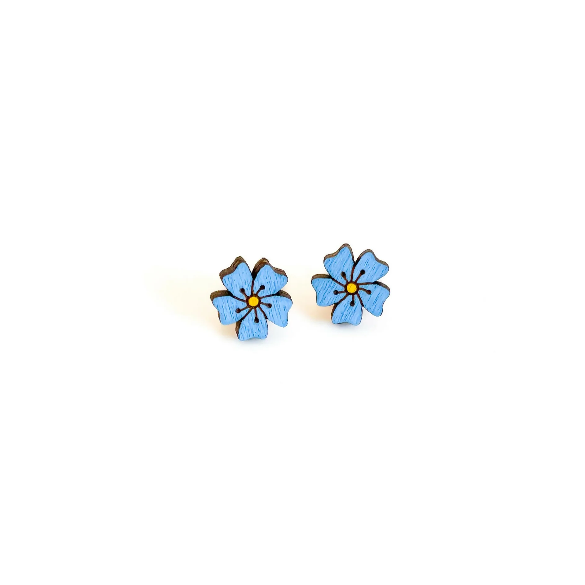 Blue Flower Stud Earrings