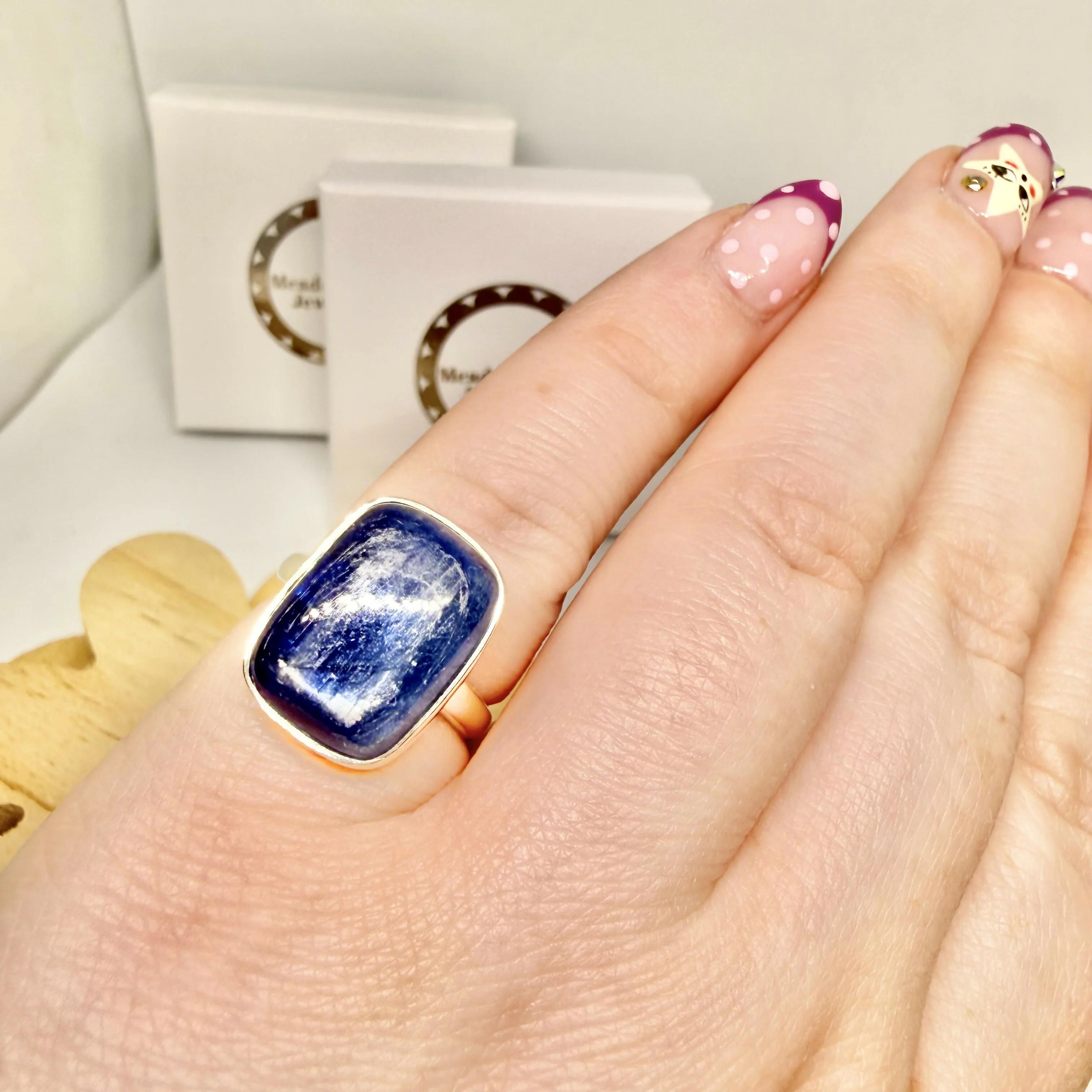 BLUE KYANITE RING SIZE M 1/2 - Image 3