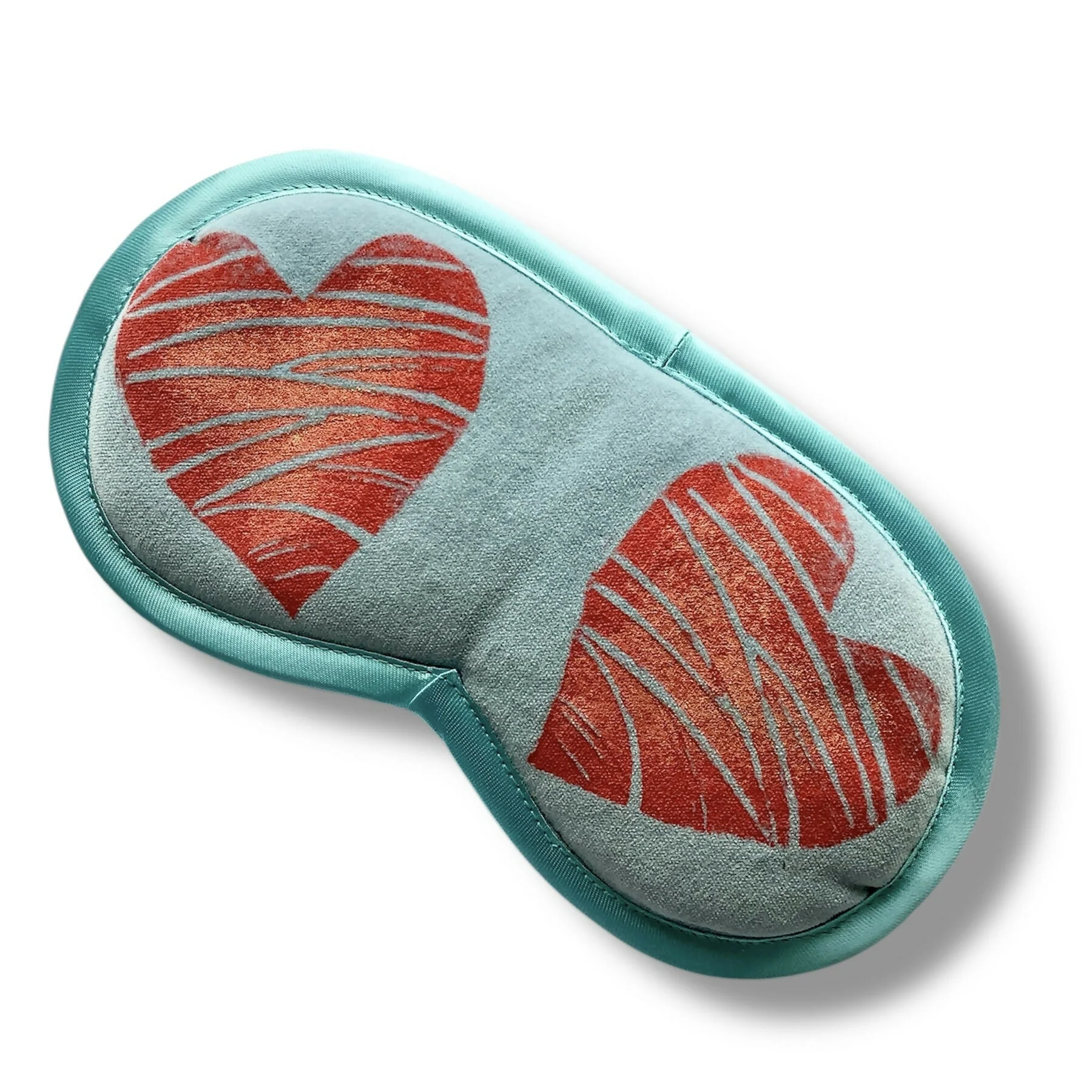 Blue Love Hearts Velvet Lavender Eye Mask