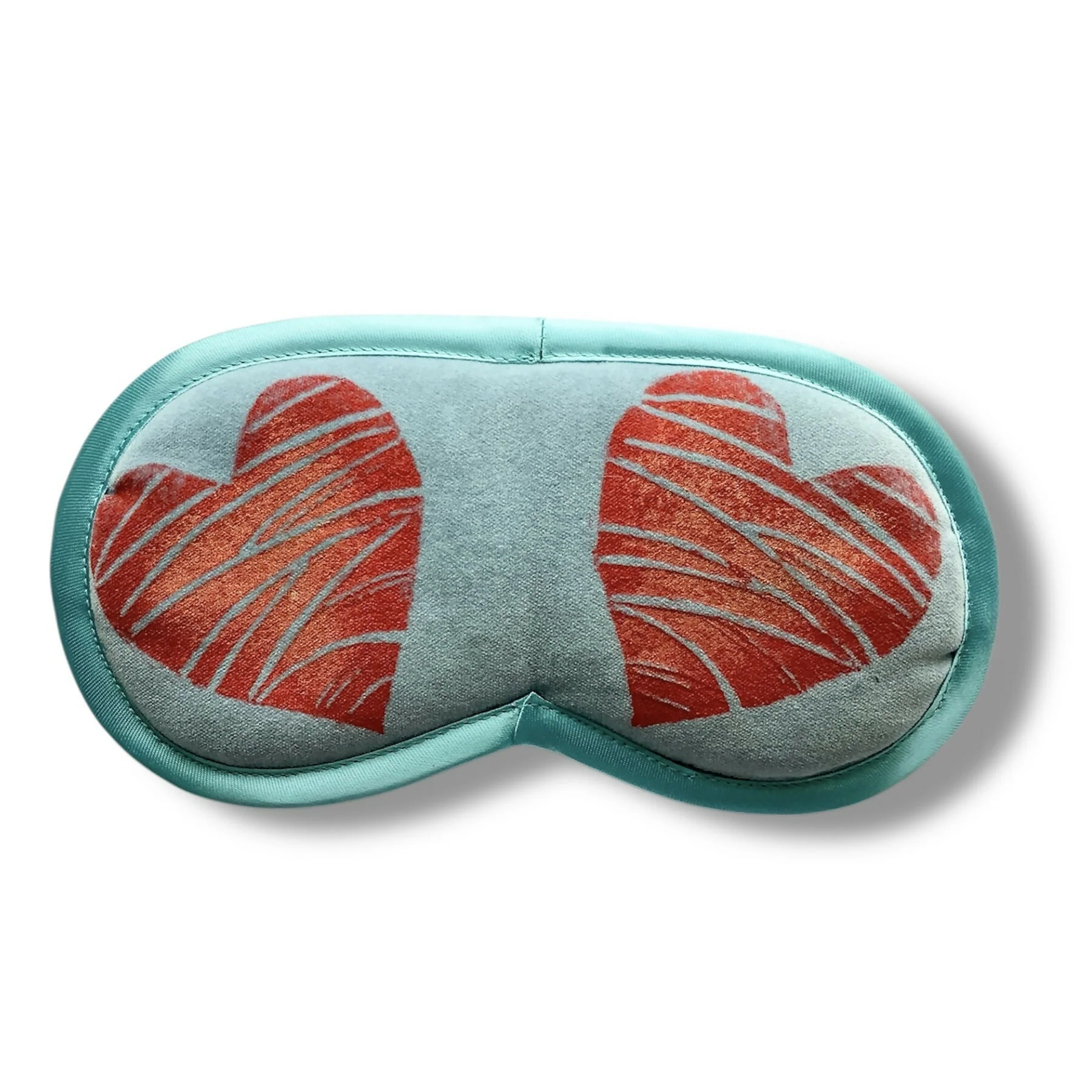 Blue Love Hearts Velvet Lavender Eye Mask - Image 2