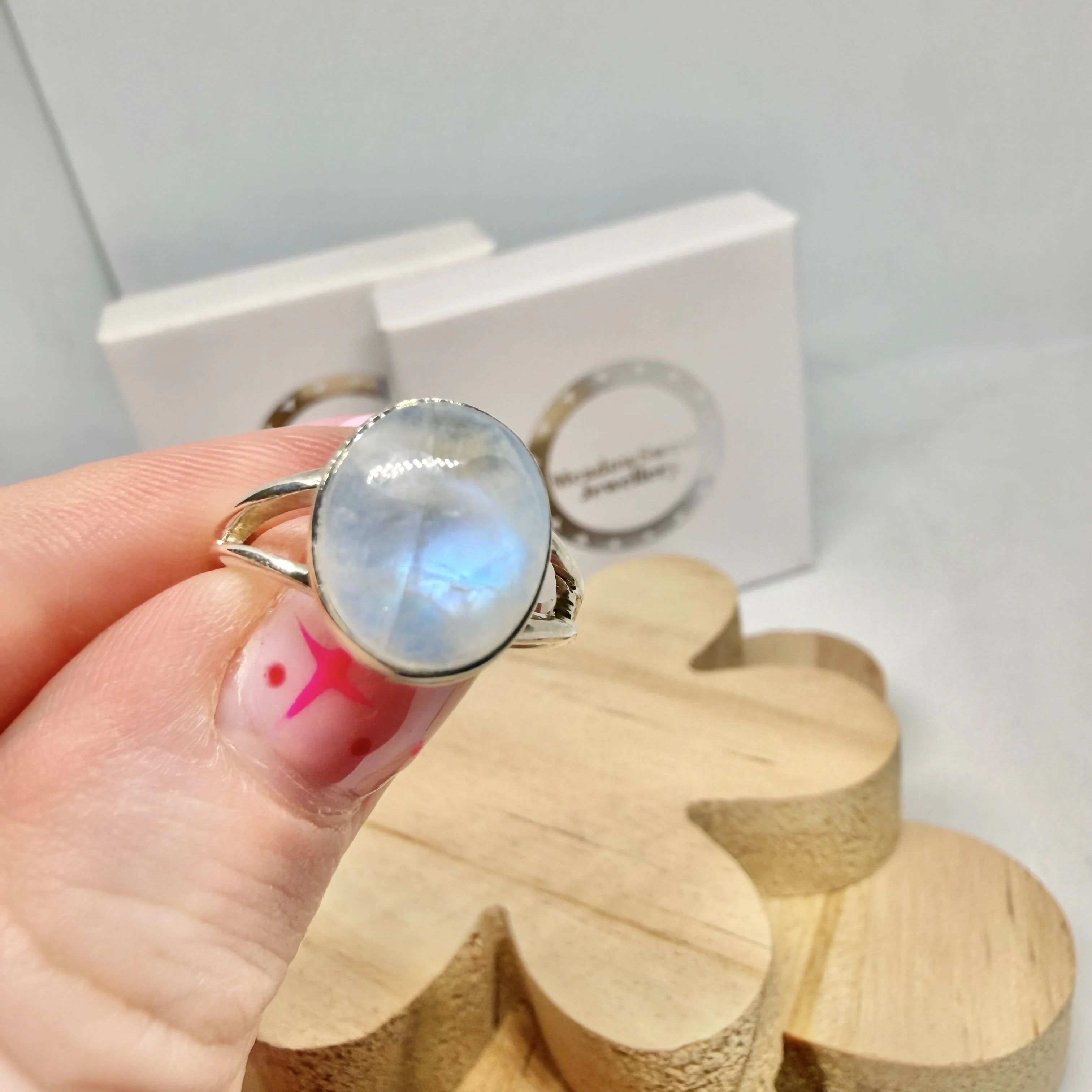 BLUE MOONSTONE RING SIZE N - Image 2