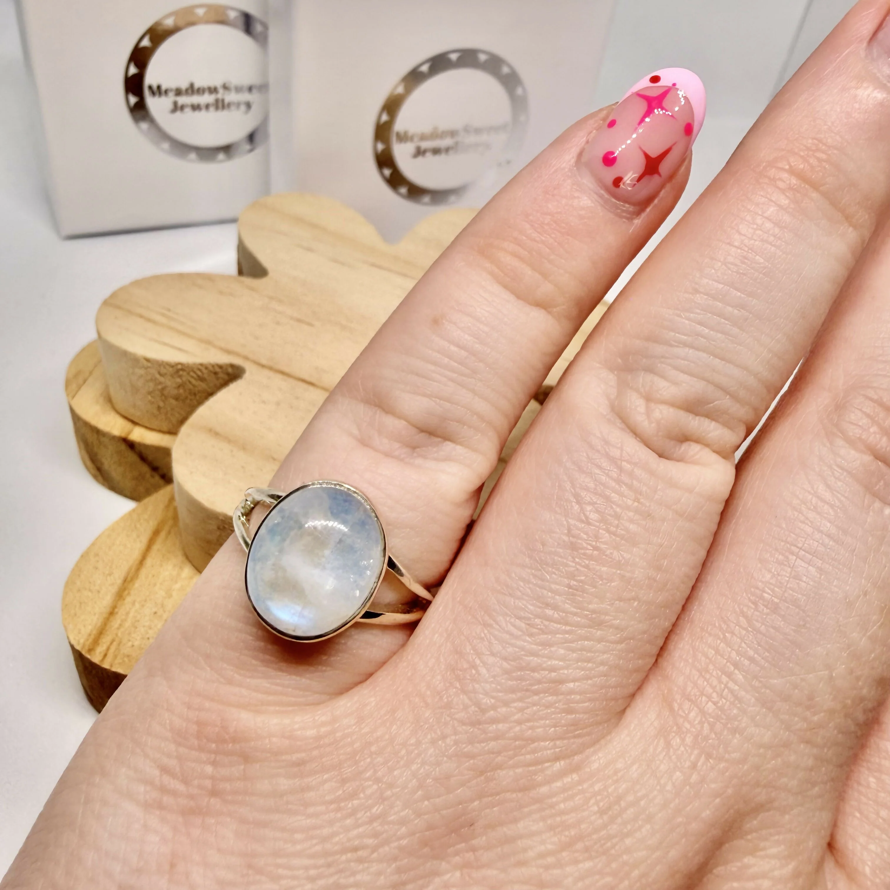 BLUE MOONSTONE RING SIZE N - Image 3
