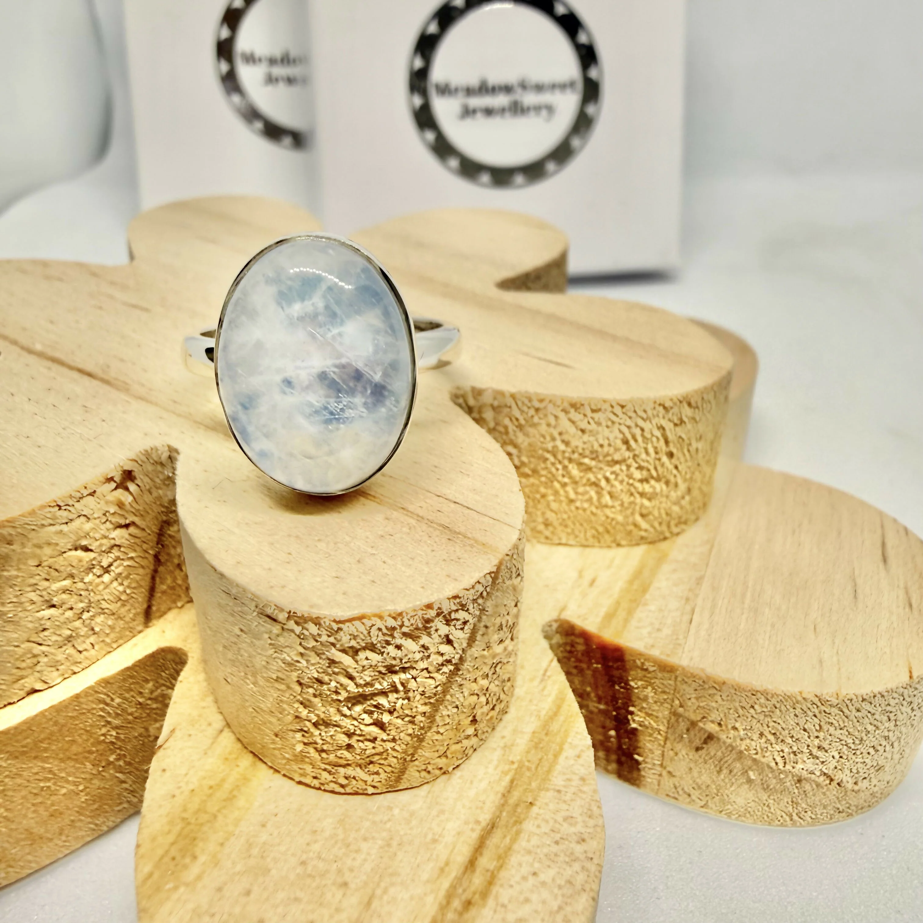 BLUE MOONSTONE RING SIZE Q