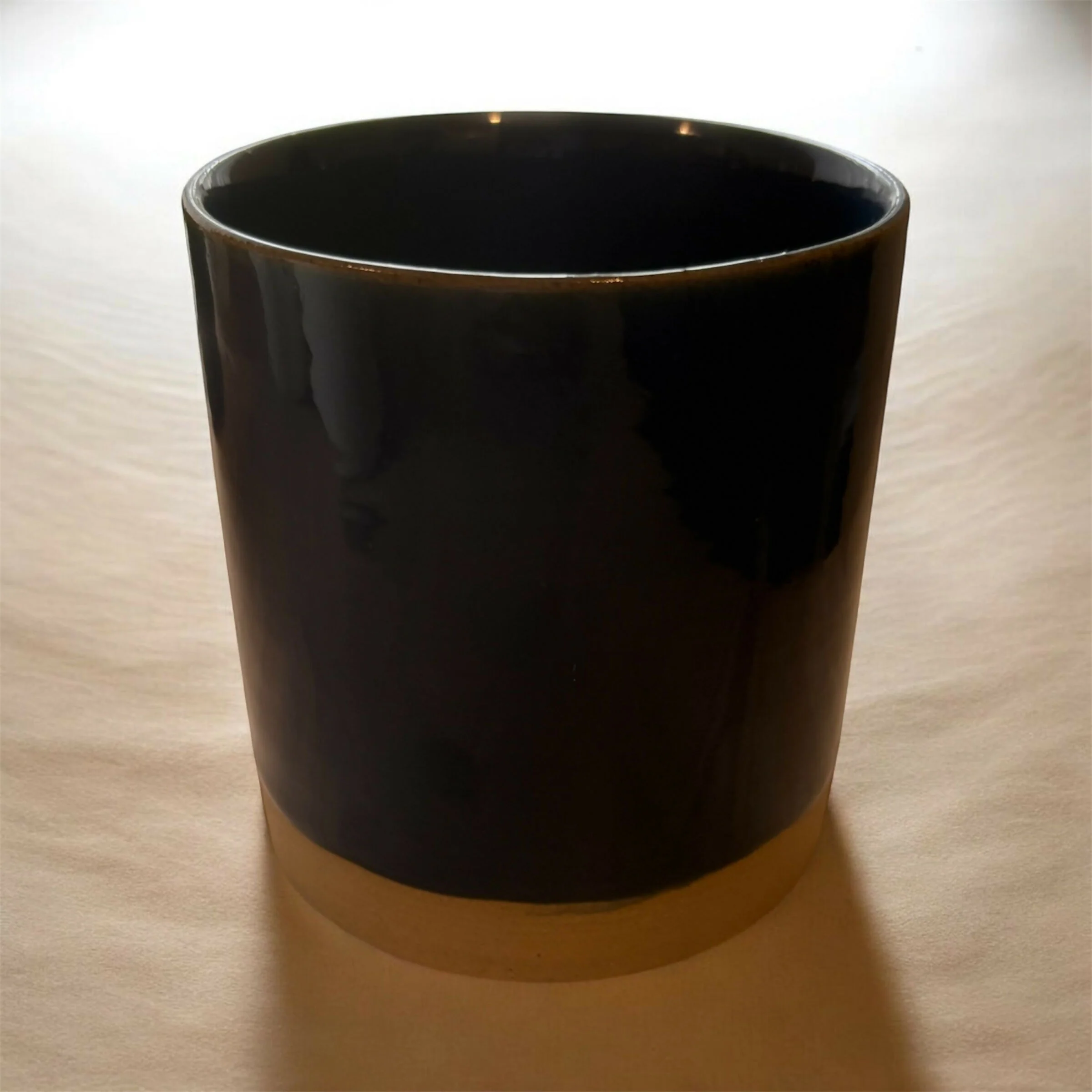 Blue Stoneware Refillable Candle Pot