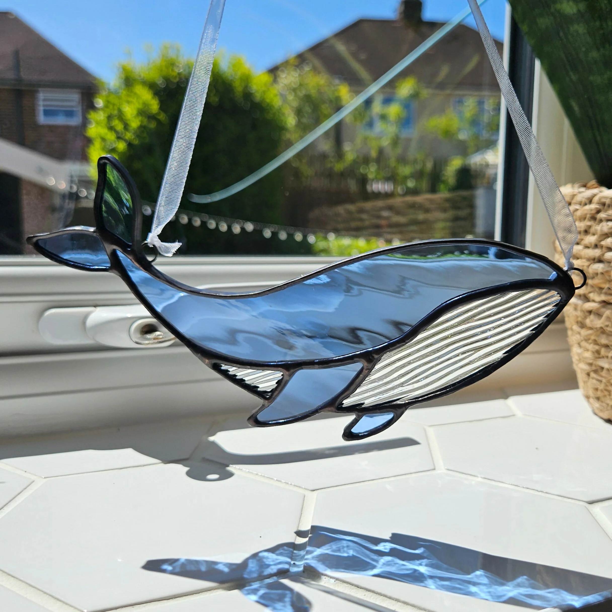 Blue Whale Stained Glass Suncatcher - Image 2