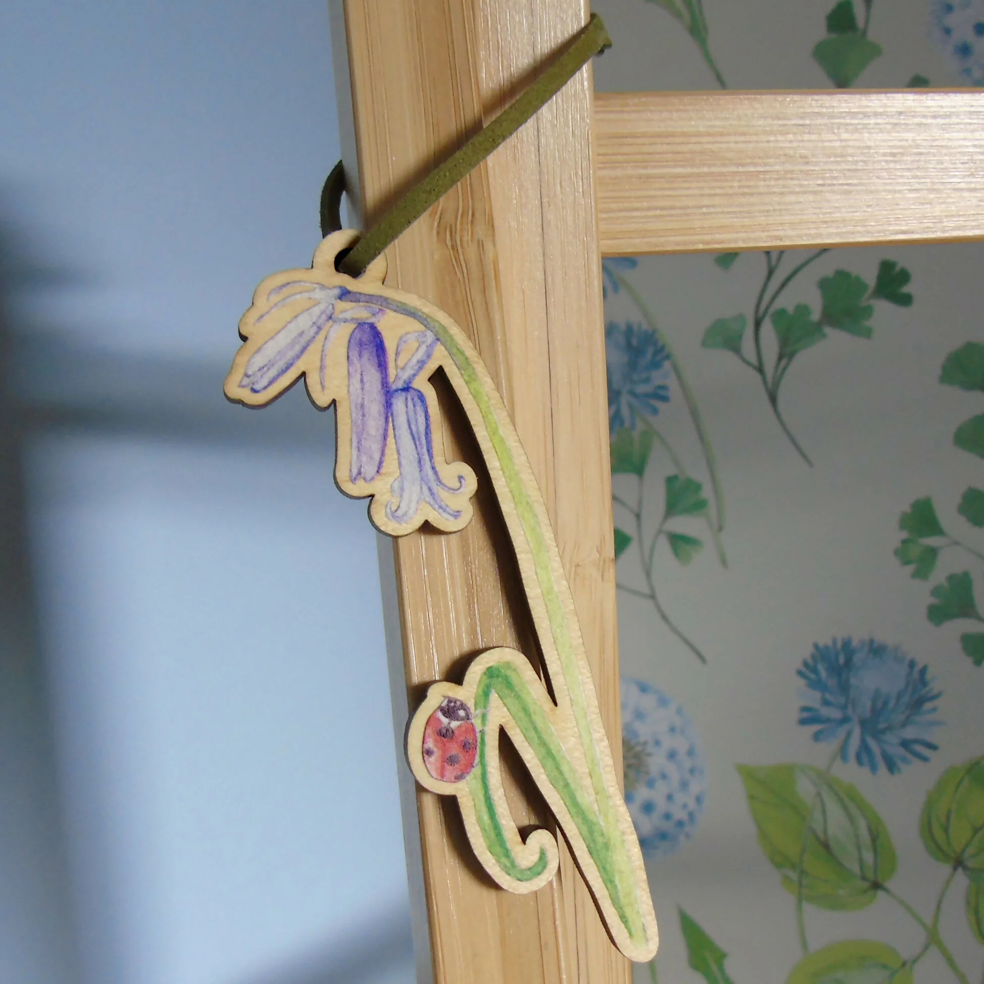 Bluebell and Ladybird Hanging Wooden Decoration - Image 7