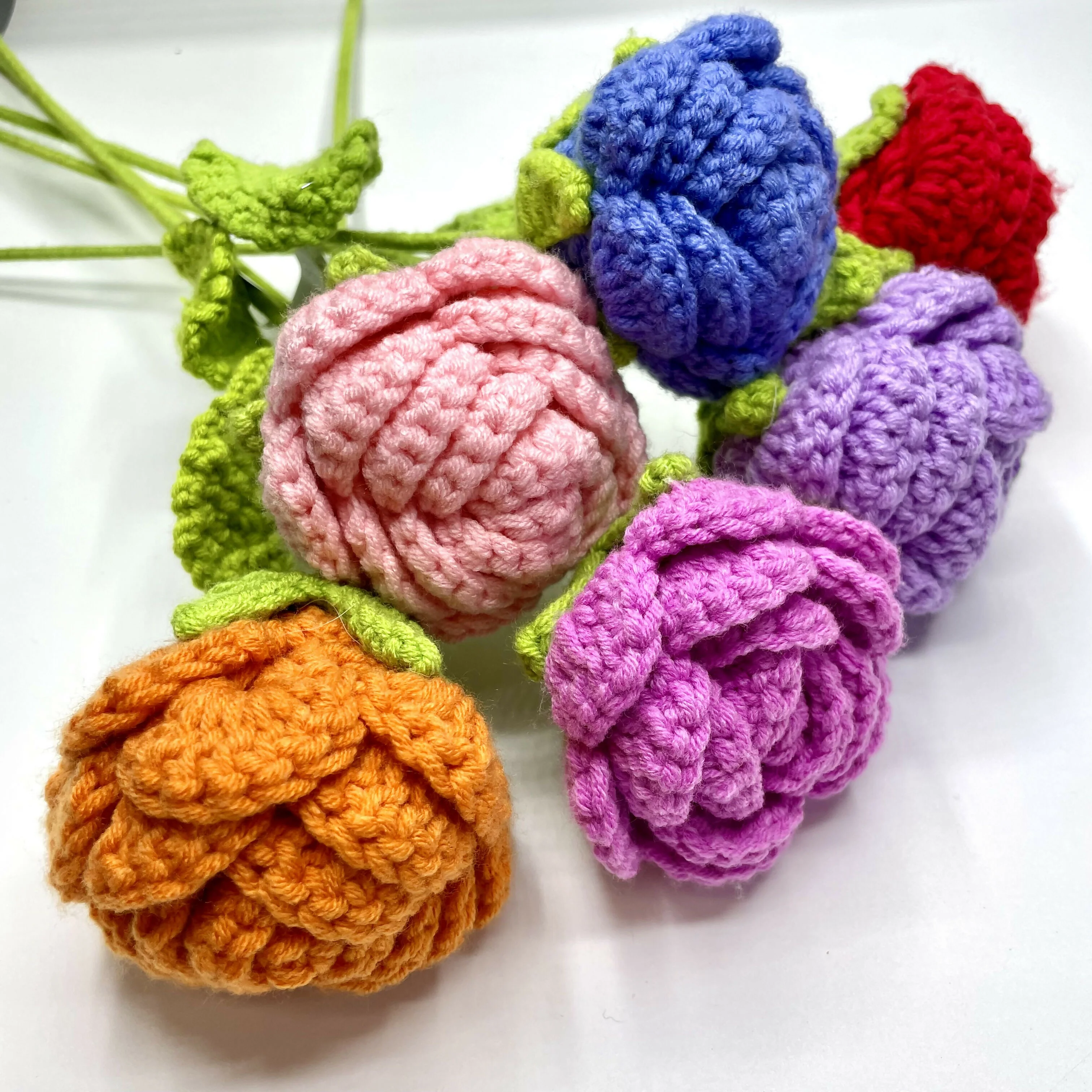 Bold Crochet Rose Buds