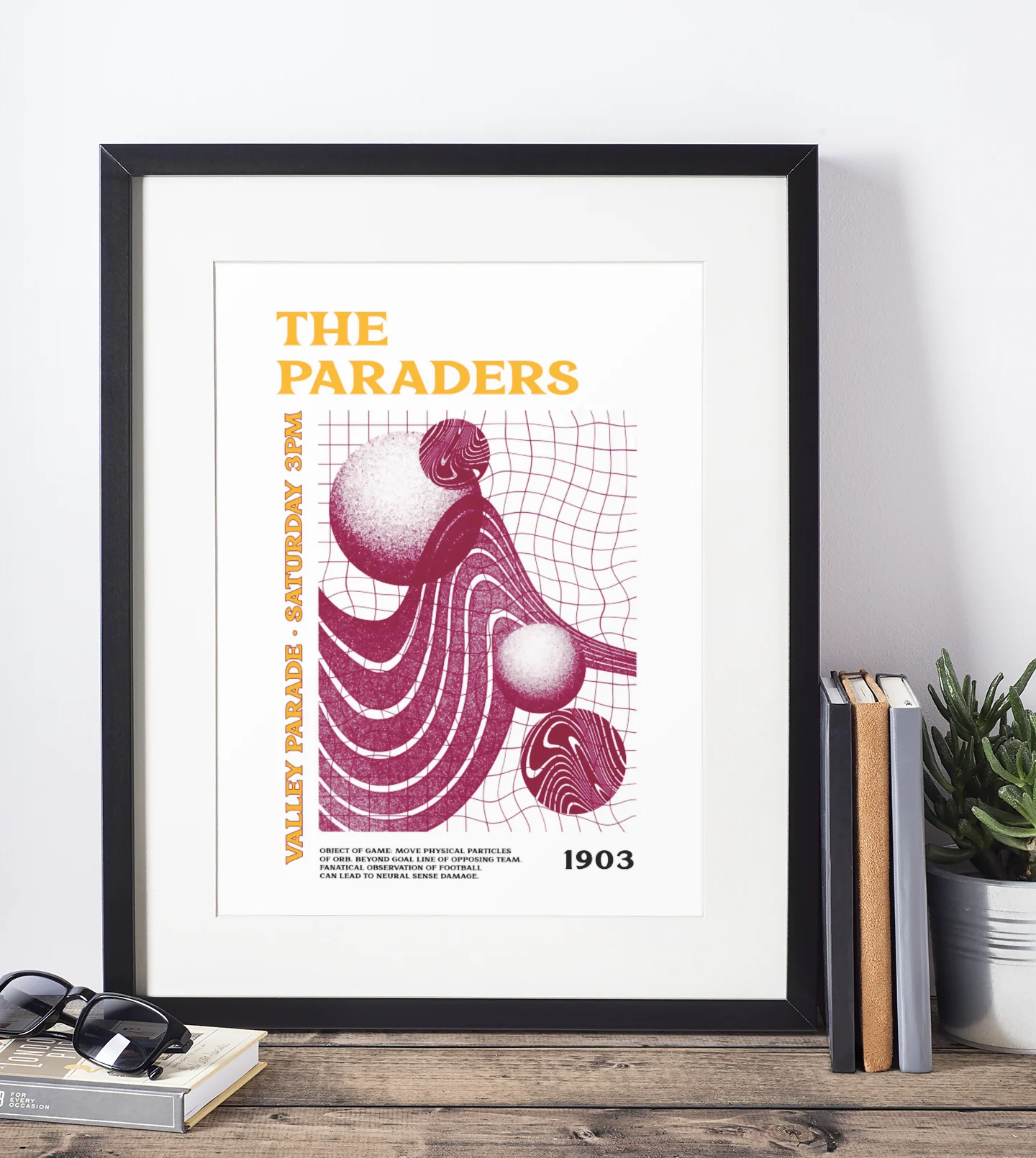 Bradford City Art Print PSYCHEDELIC Design in White - Image 2