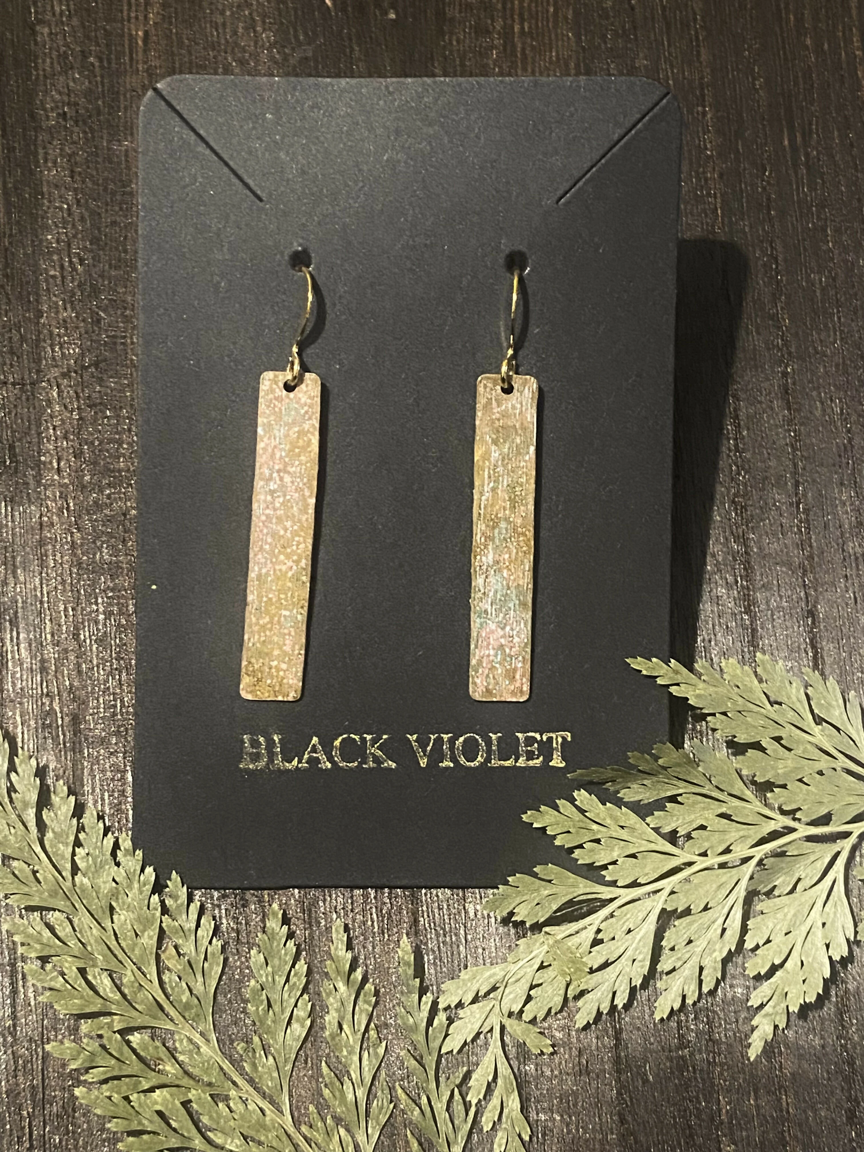 Brass Patina Drop Earrings