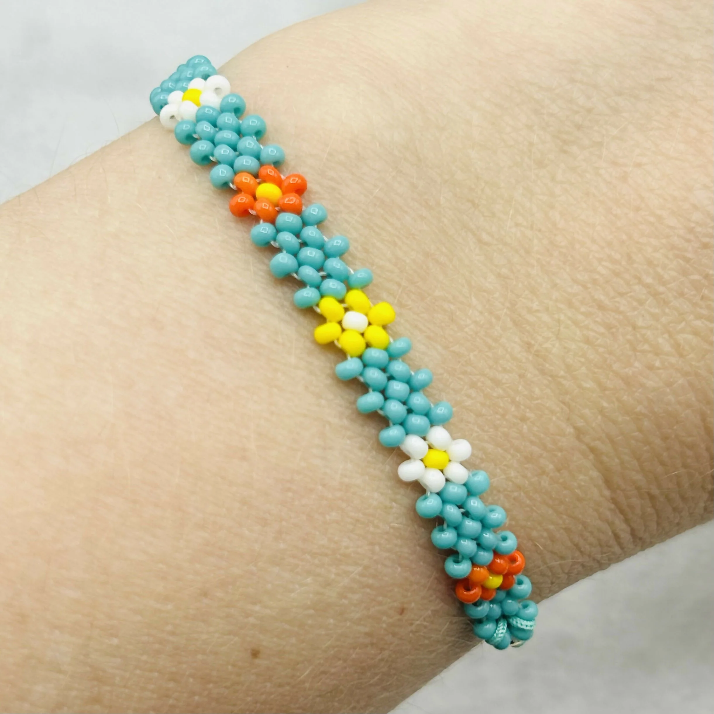Bright Flower Beaded Bracelets – Handmade Unique Colours - Image 5