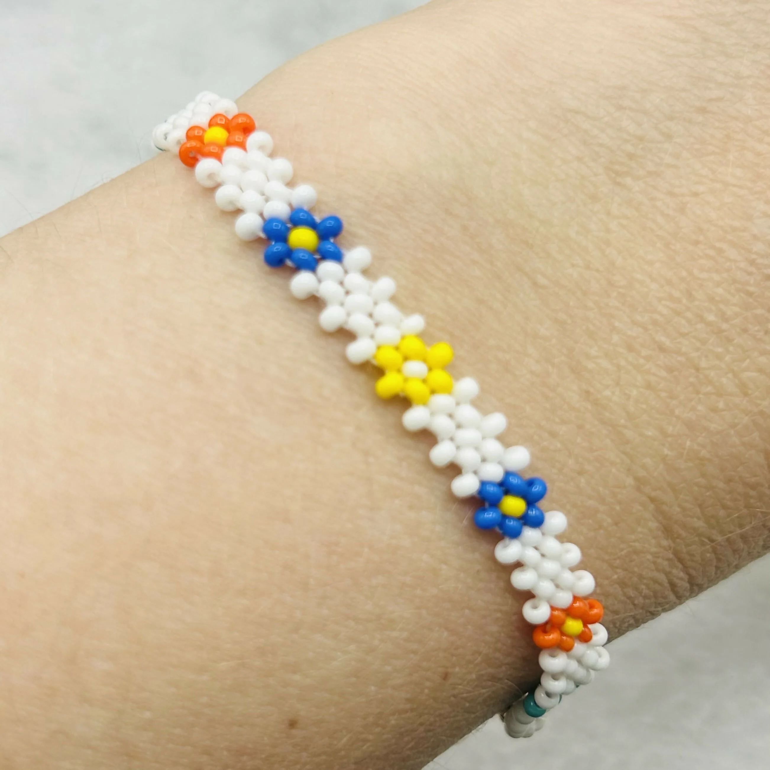 Bright Flower Beaded Bracelets – Handmade Unique Colours - Image 6