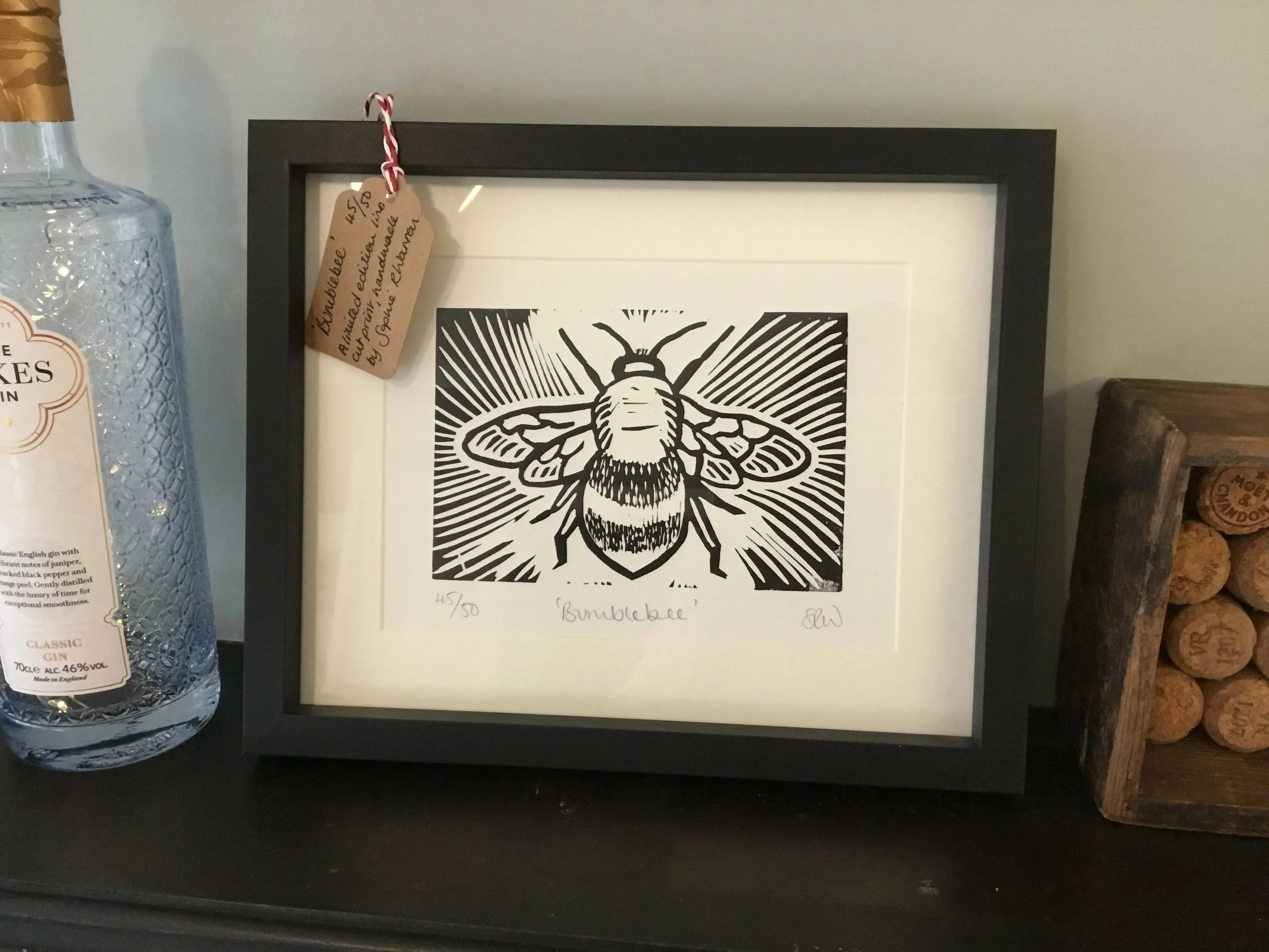 Bumblebee Framed Lino Cut Print - Image 15