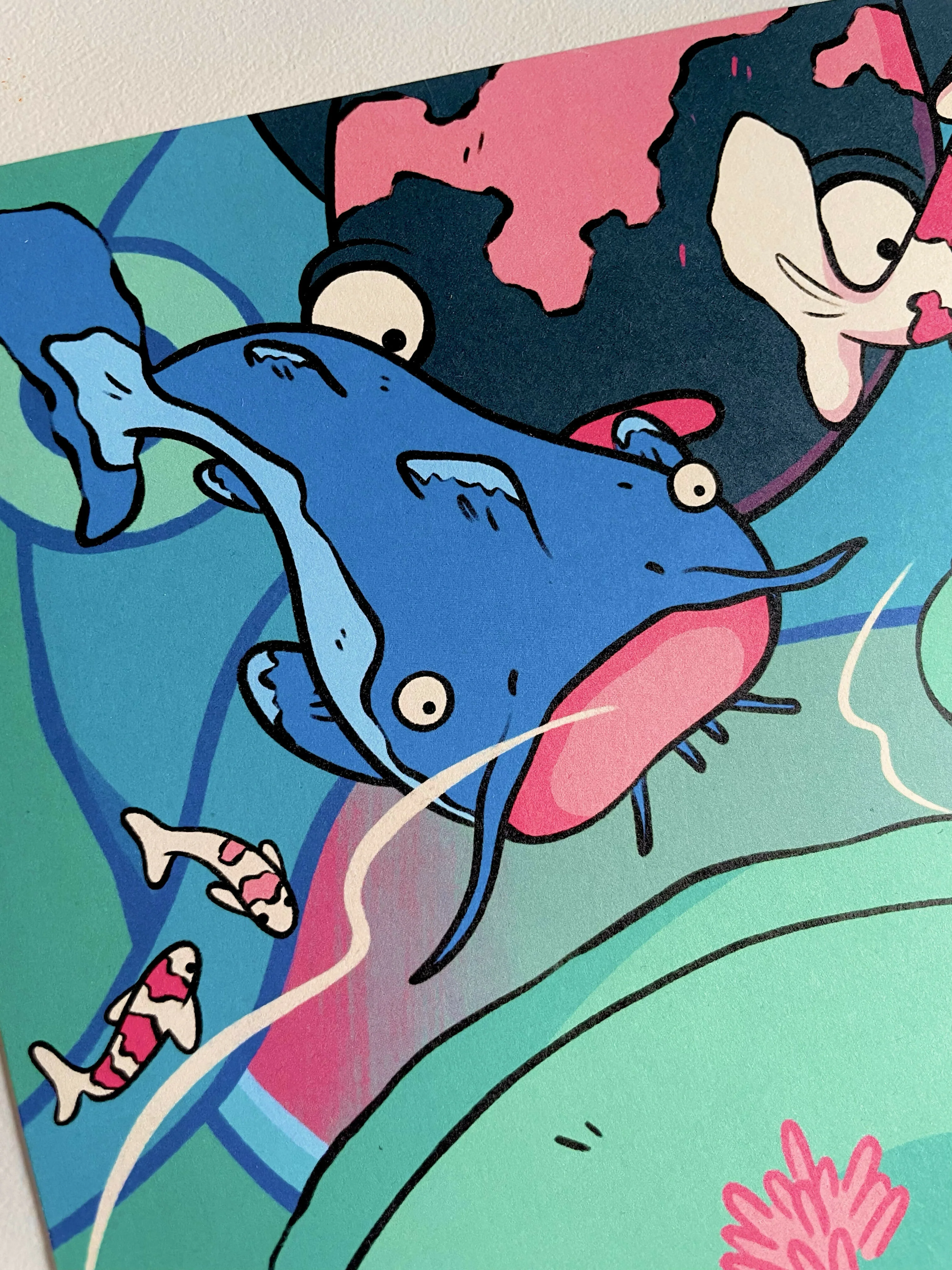 Busy at the Pond A3 Print - Image 2