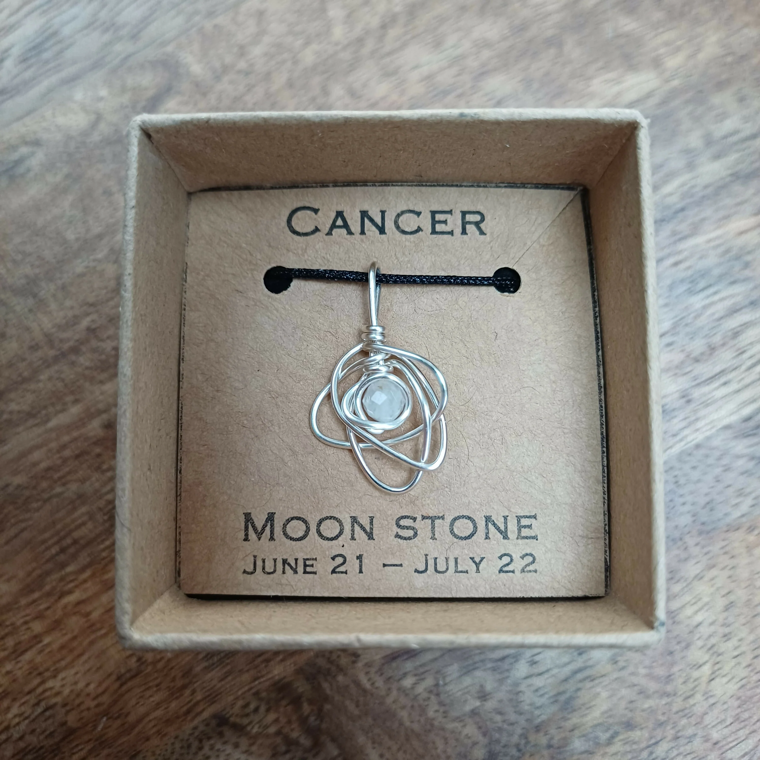 Cancer Moonstone Zodiac Necklace