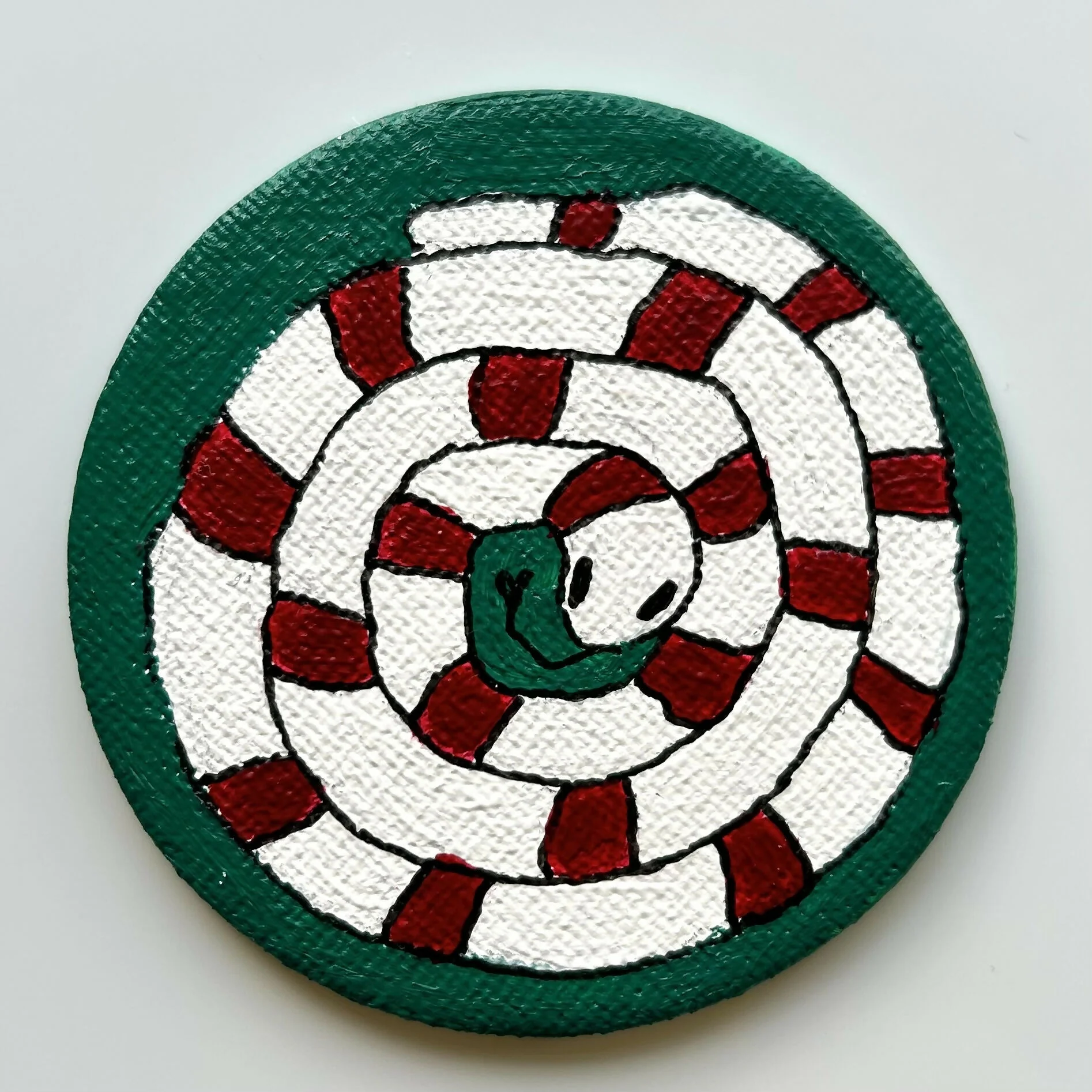 Candy Cane Snake Magnets Original Artwork - Image 2
