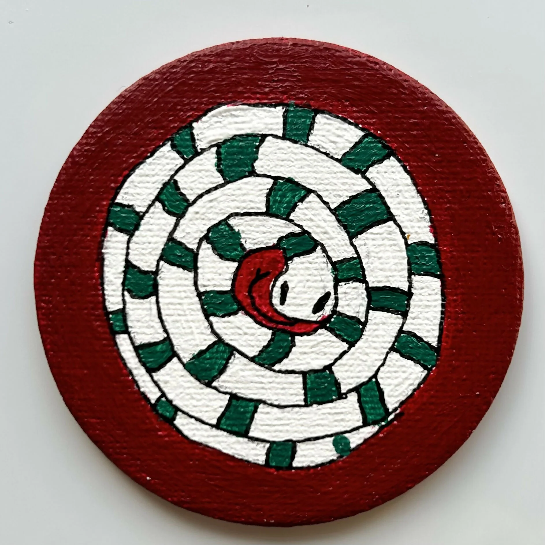 Candy Cane Snake Magnets Original Artwork - Image 3