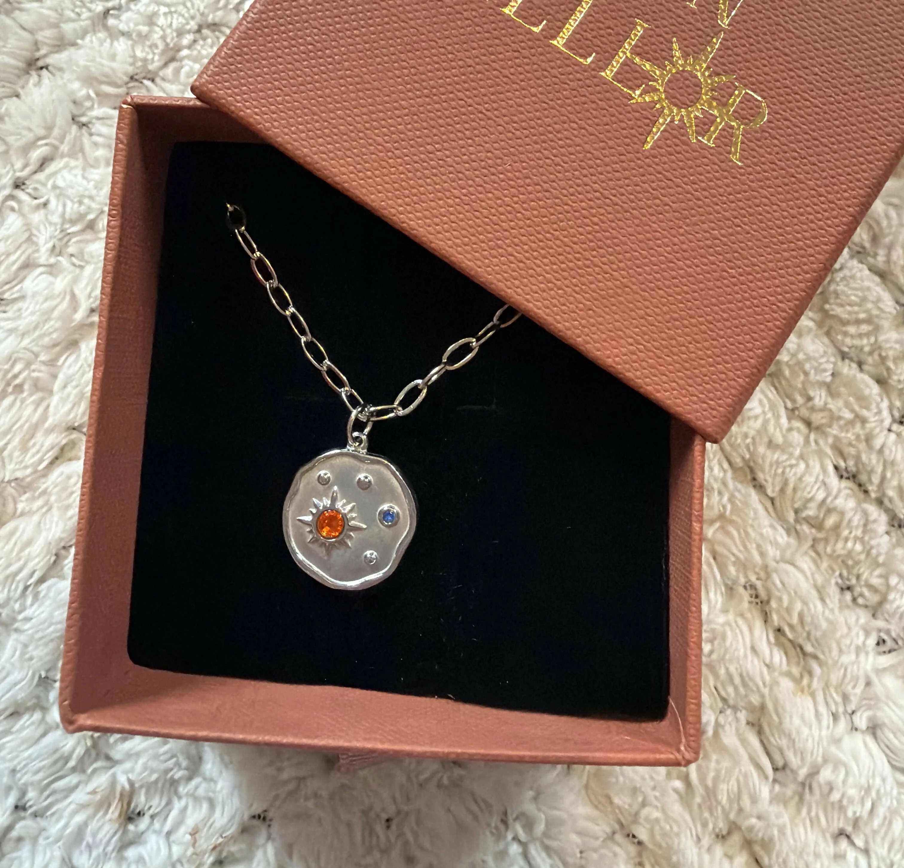 Celestial Disc Necklace Stainless Steel