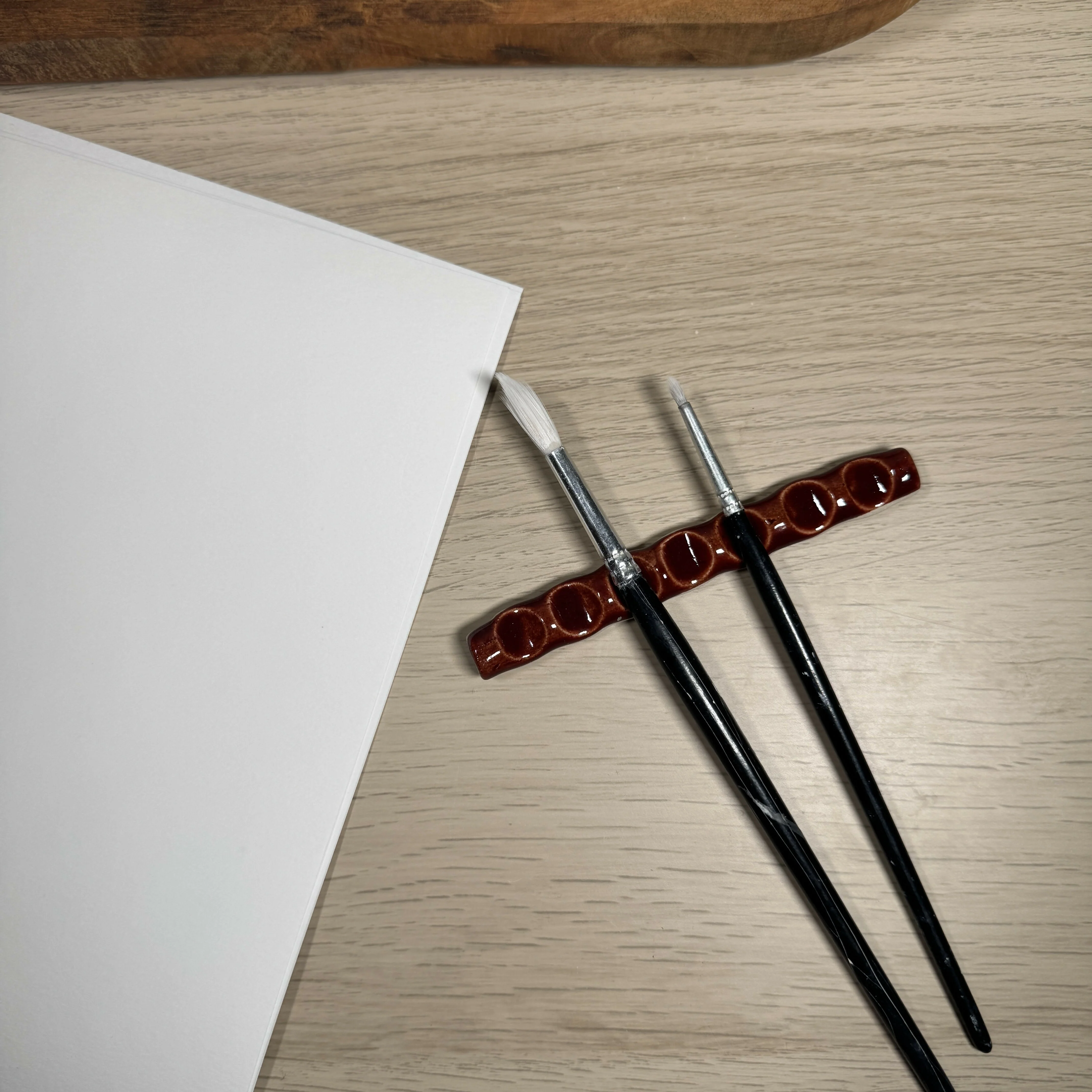 Ceramic Paintbrush Rest, Handmade with reactive glaze - Image 4