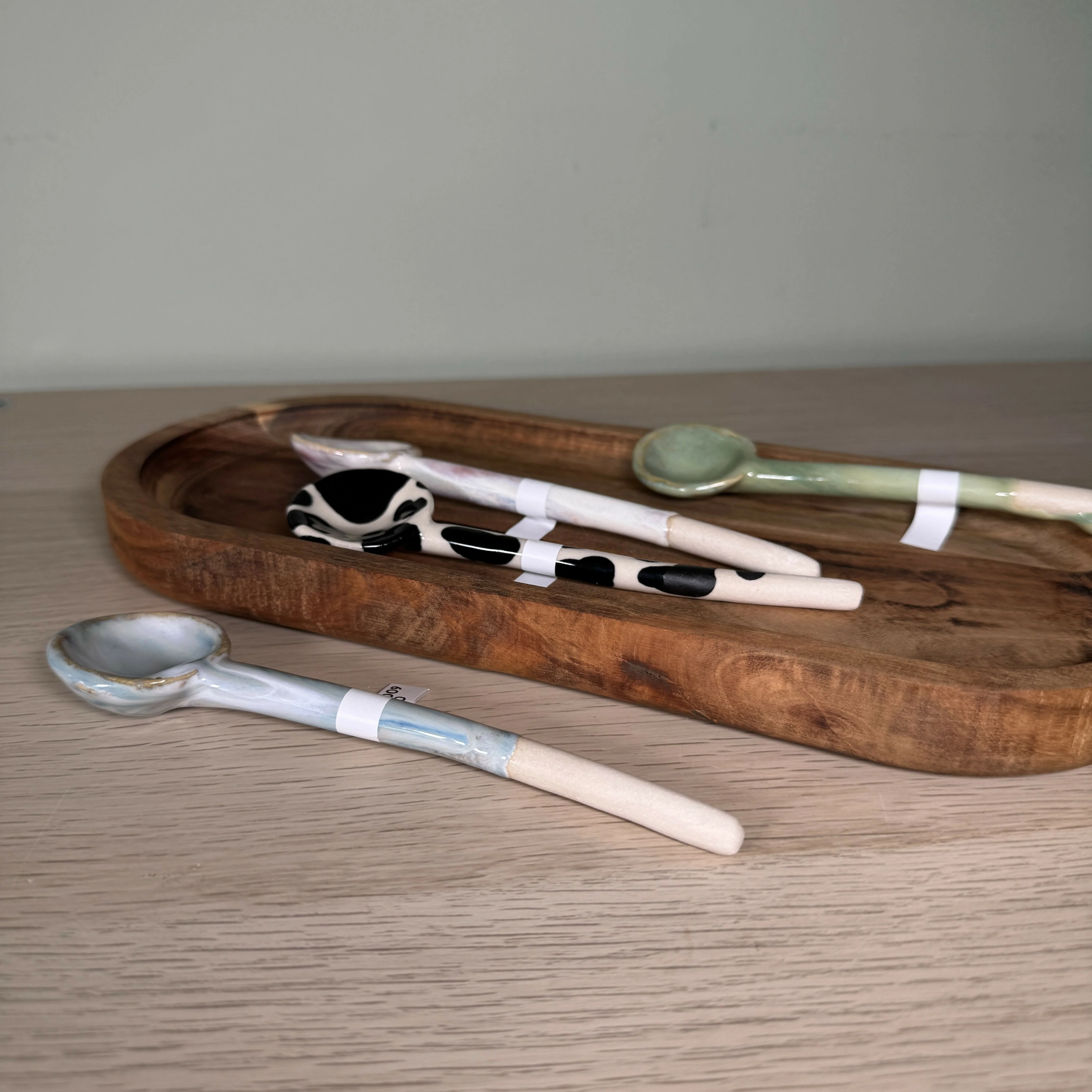 Ceramic Spoons, Various Styles, Reactive Glaze and cow print - Image 2
