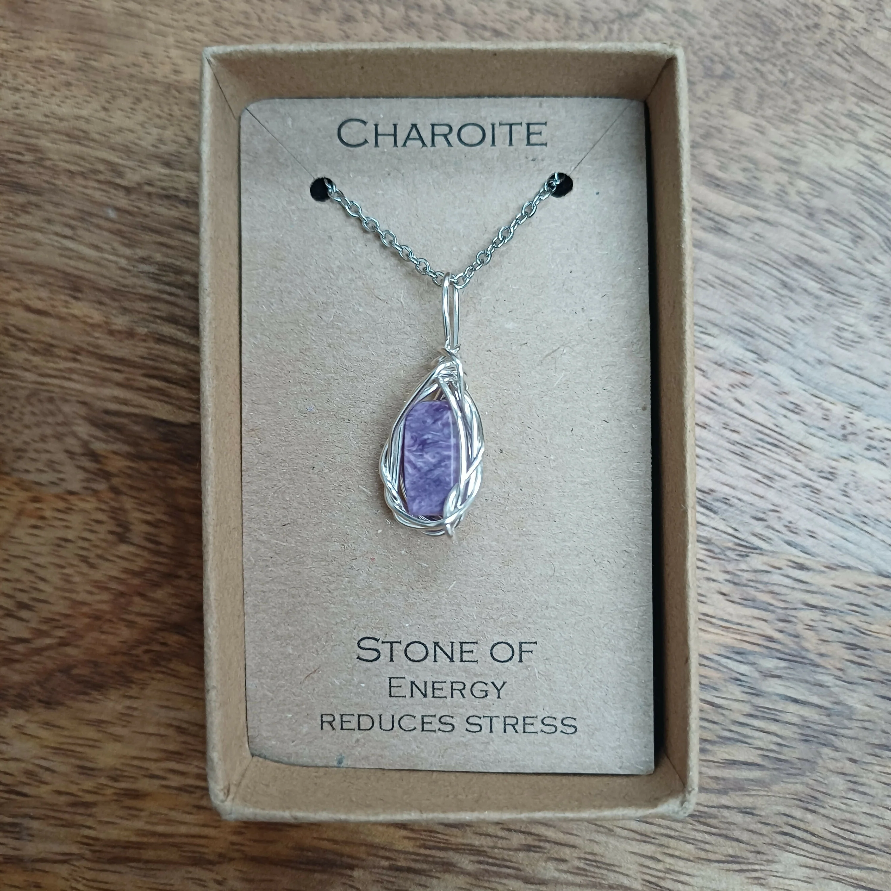 Charoite Wire Wrapped Pendant