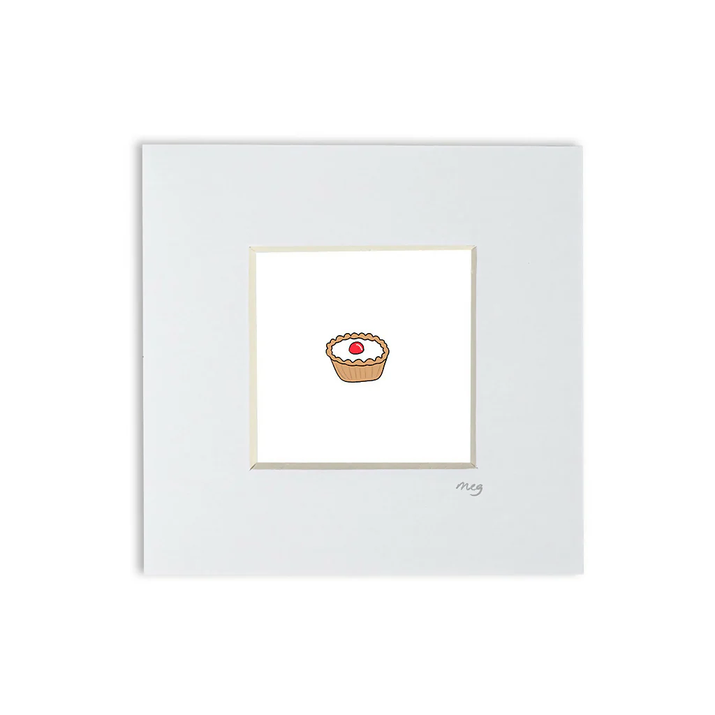 Cherry Bakewell 4x4" Mounted Mini Print