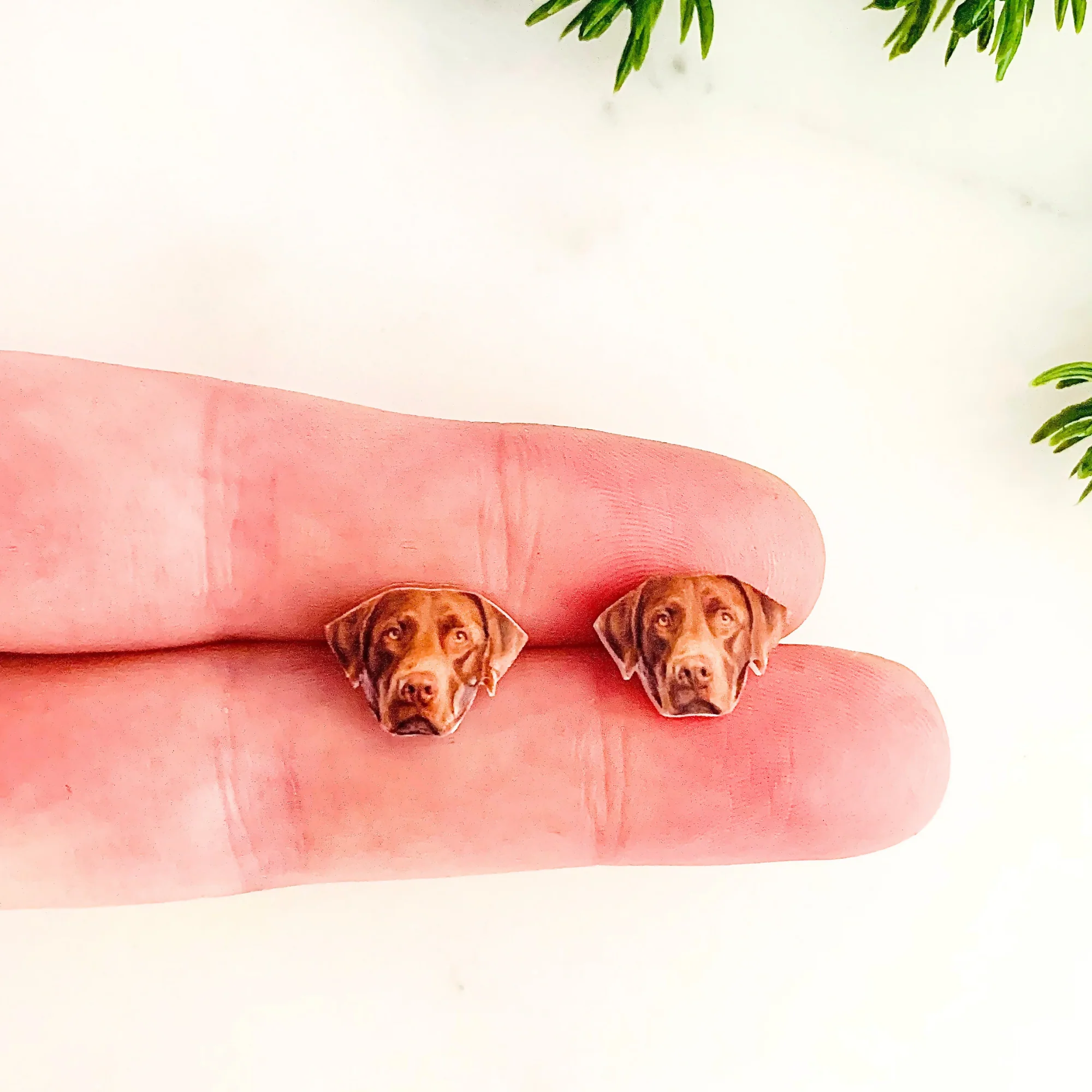 Chocolate Labrador Stud Earrings - Image 5