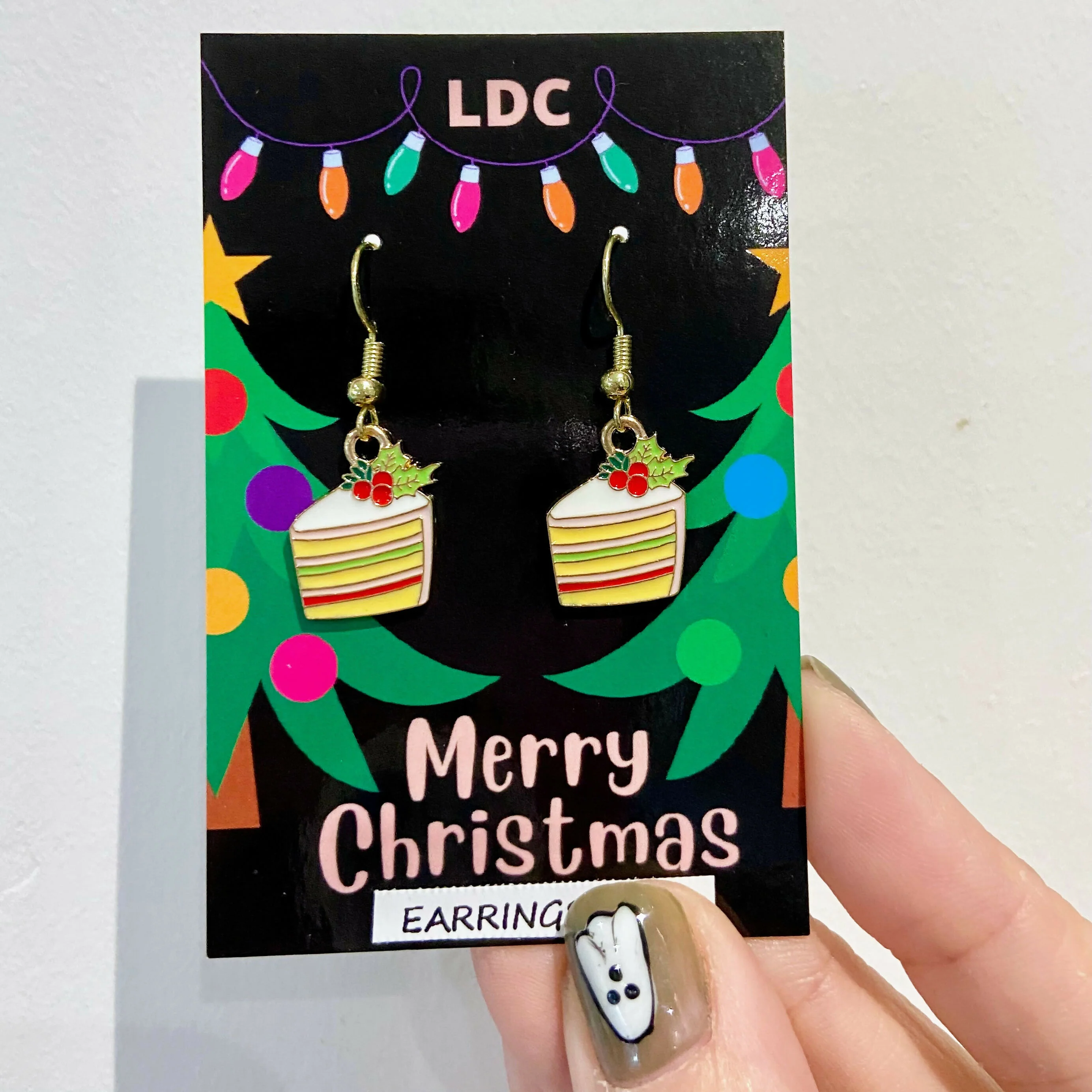 Christmas Cake Slice Earrings