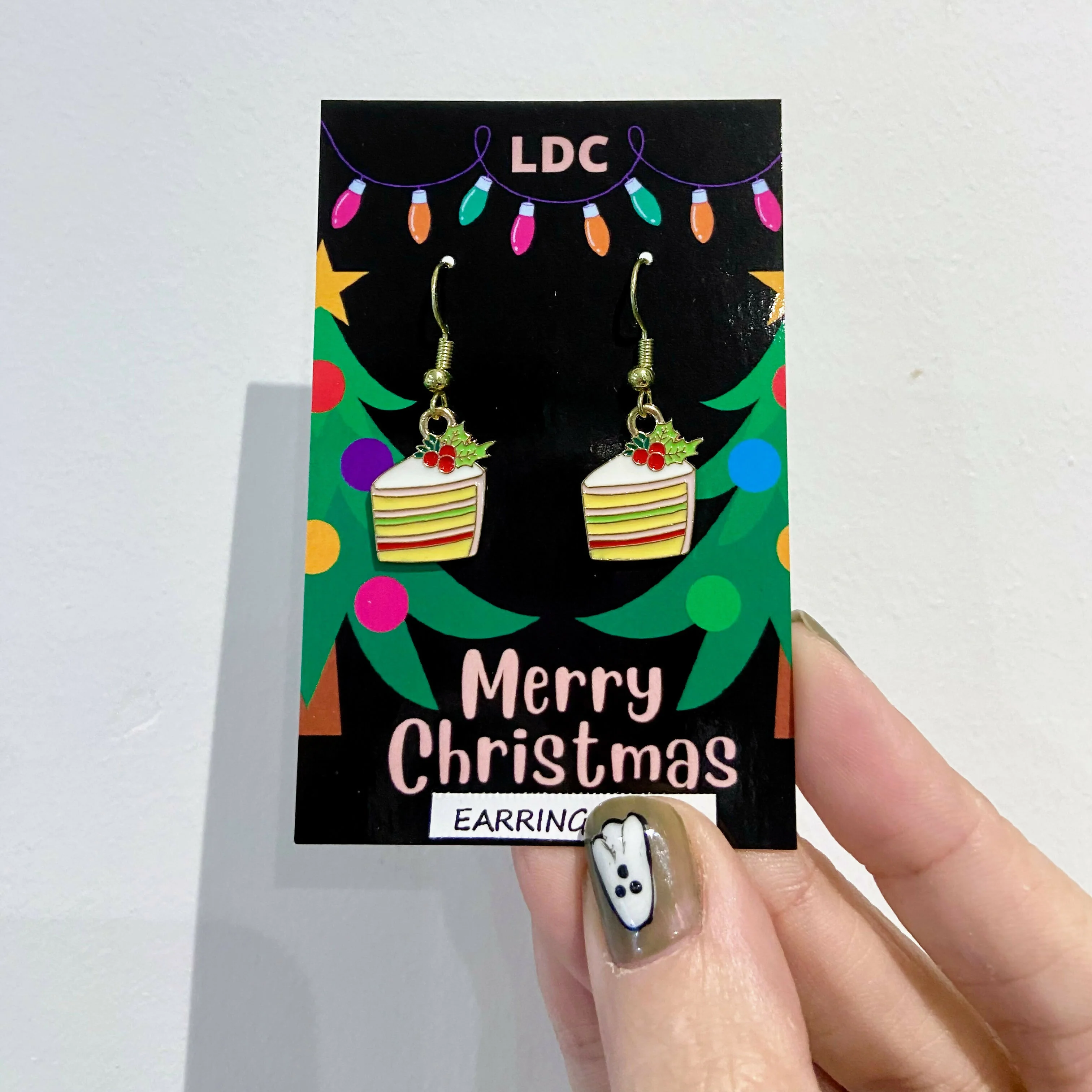 Christmas Cake Slice Earrings - Image 2