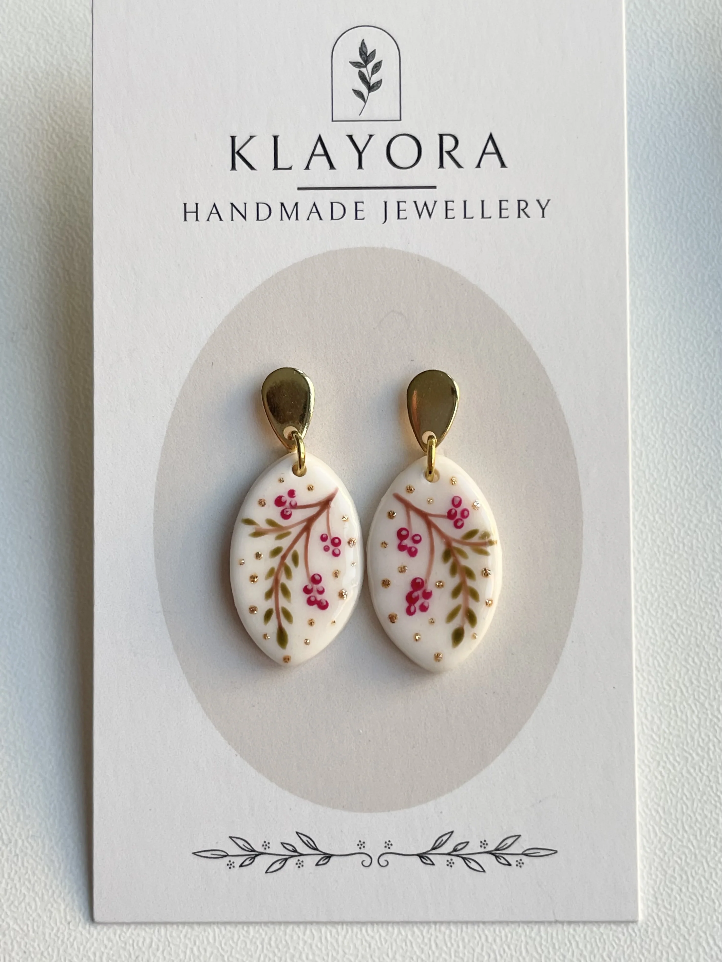 Christmas Polymer Clay Earrings With Gold Plated Fastenings - Image 2