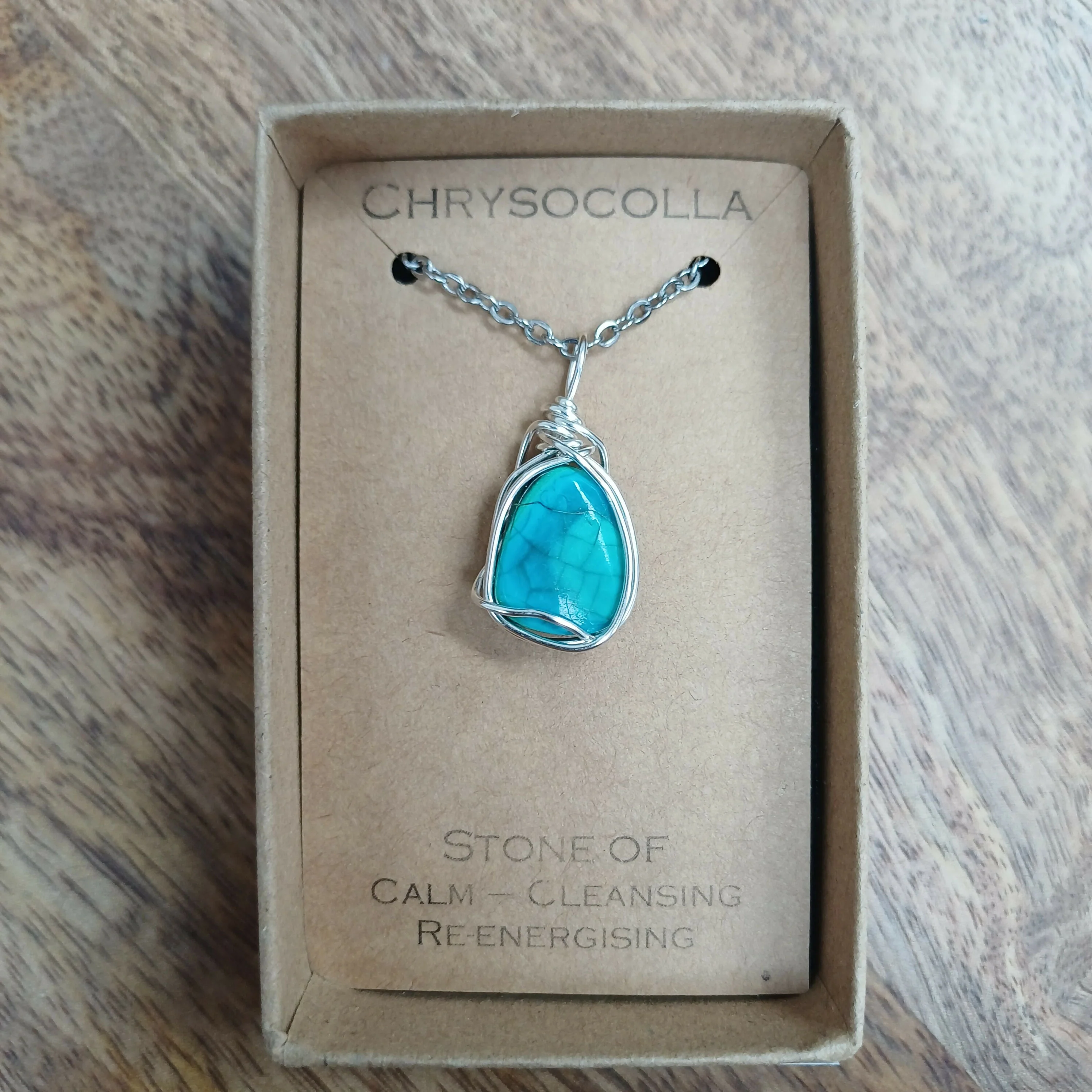 Chrysocolla Wire Wrapped Pendant
