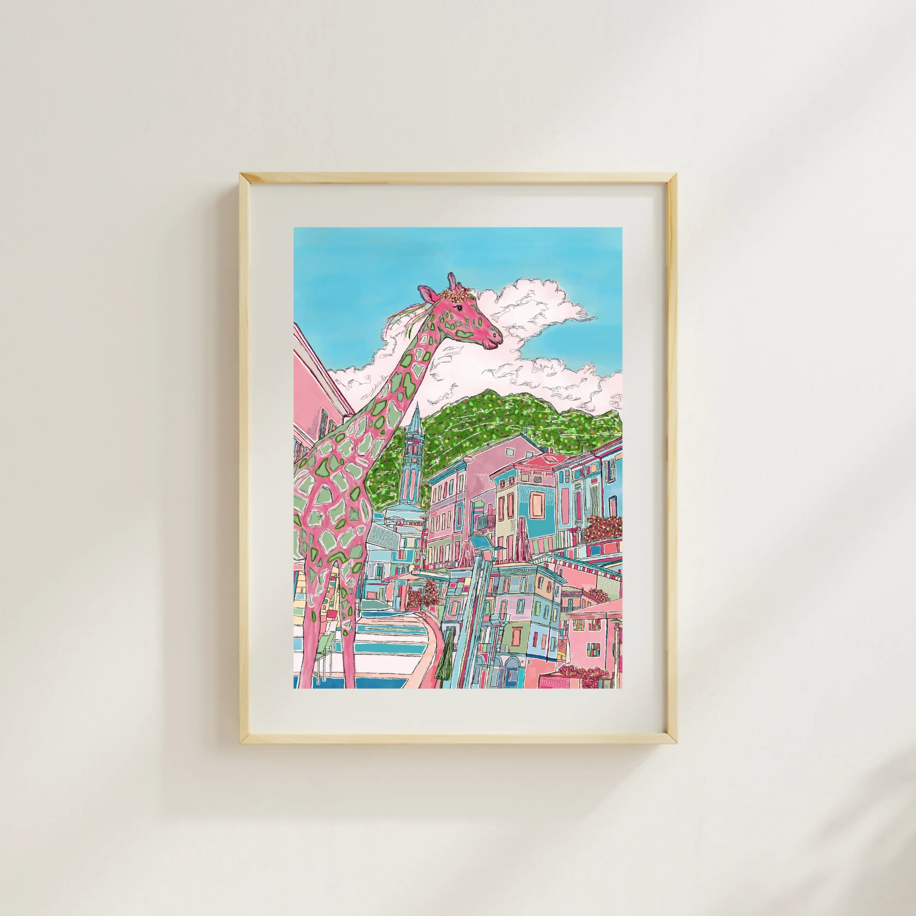 Ciao from Lecco! A4 Hand Illustrated Poster