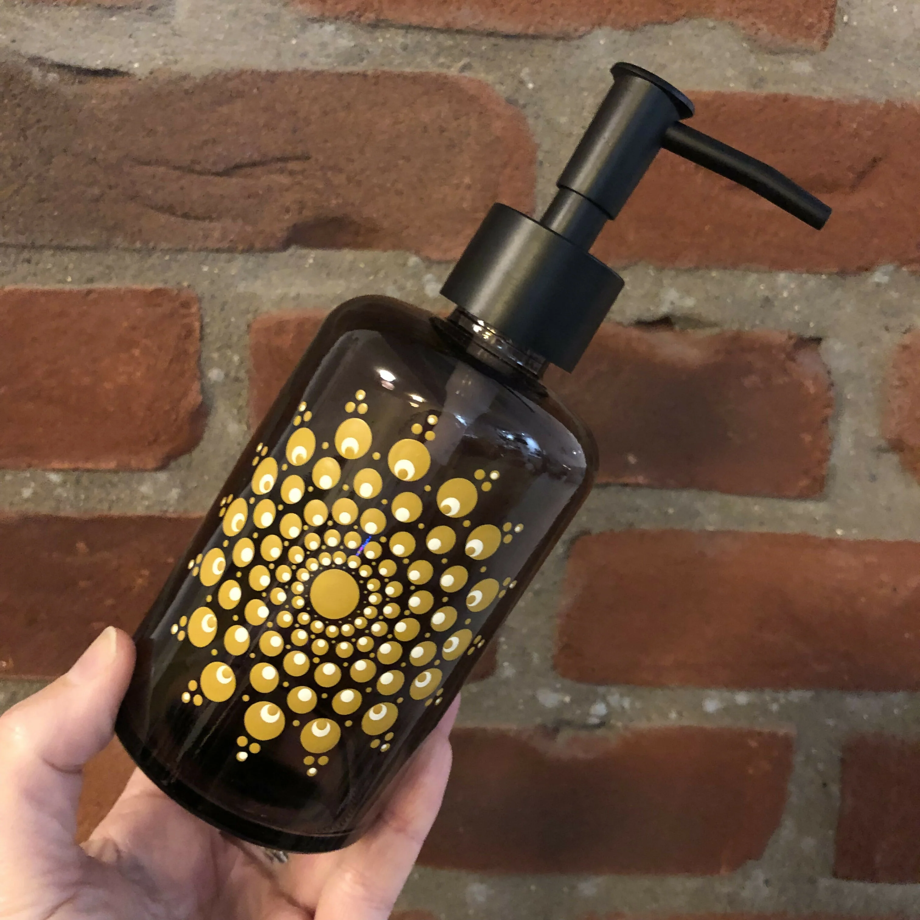 City Glass Hand-painted Soap Dispenser - Image 5