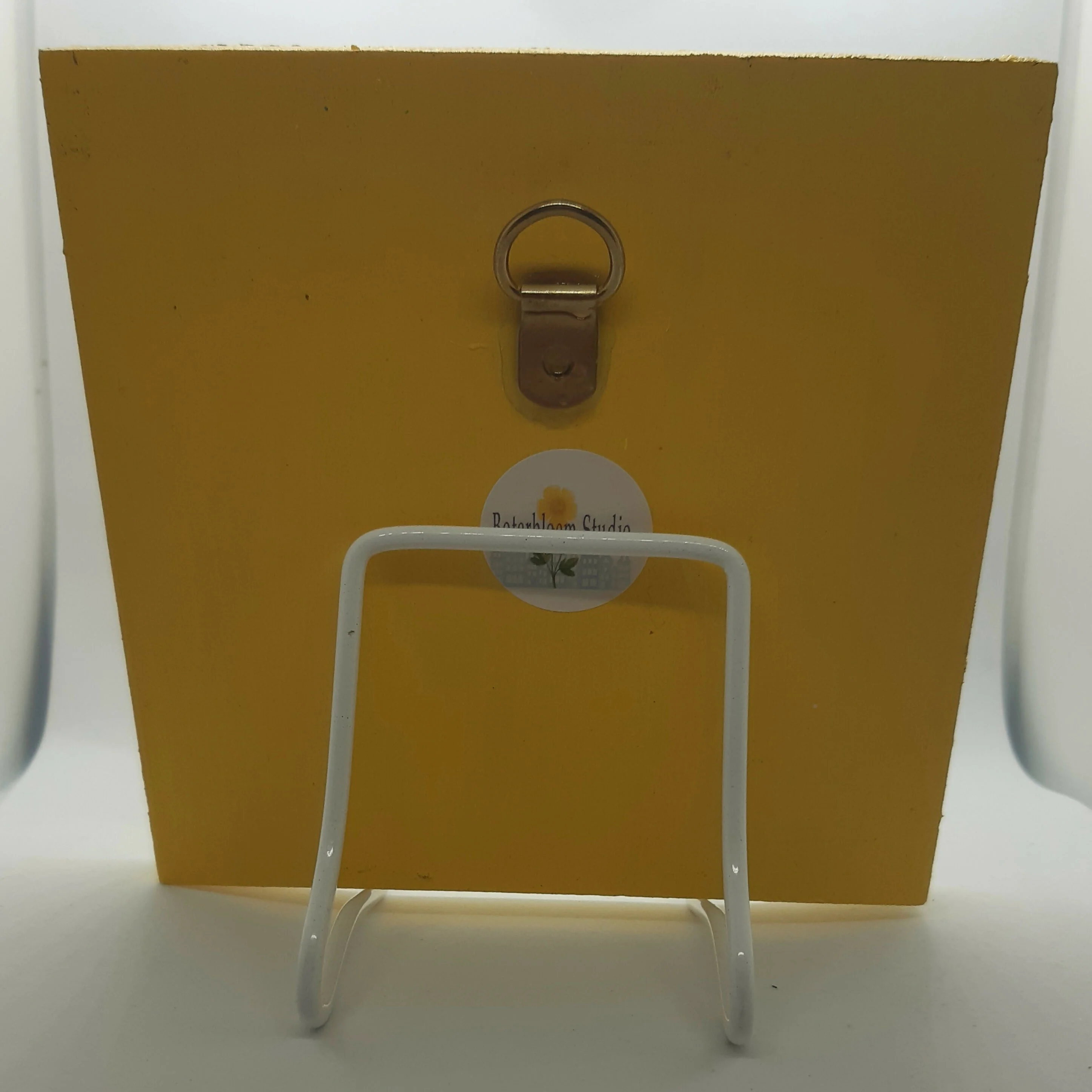 Clay Blue Painted Dutch Houses in Wooden Yellow Trinket Tray - Image 5