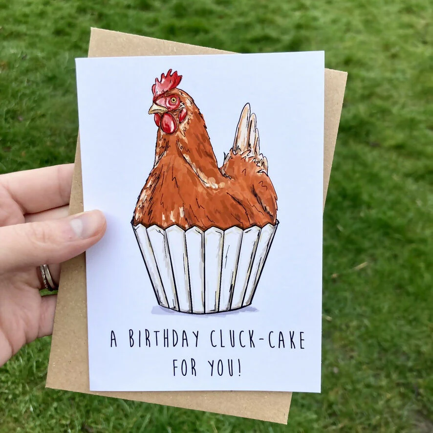 Cluck-cake Chicken Birthday Card - Image 3