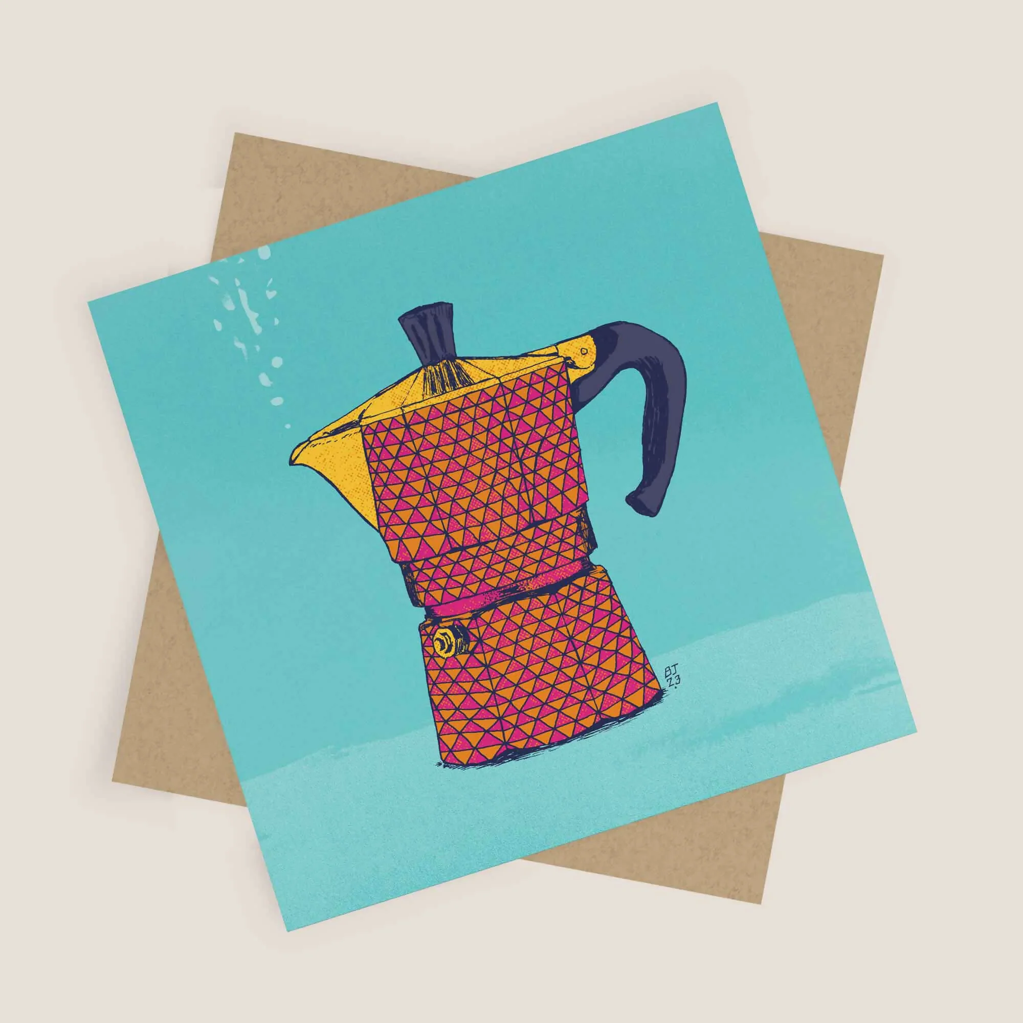 Colourful Moka Pot - Greeting Card - Image 2