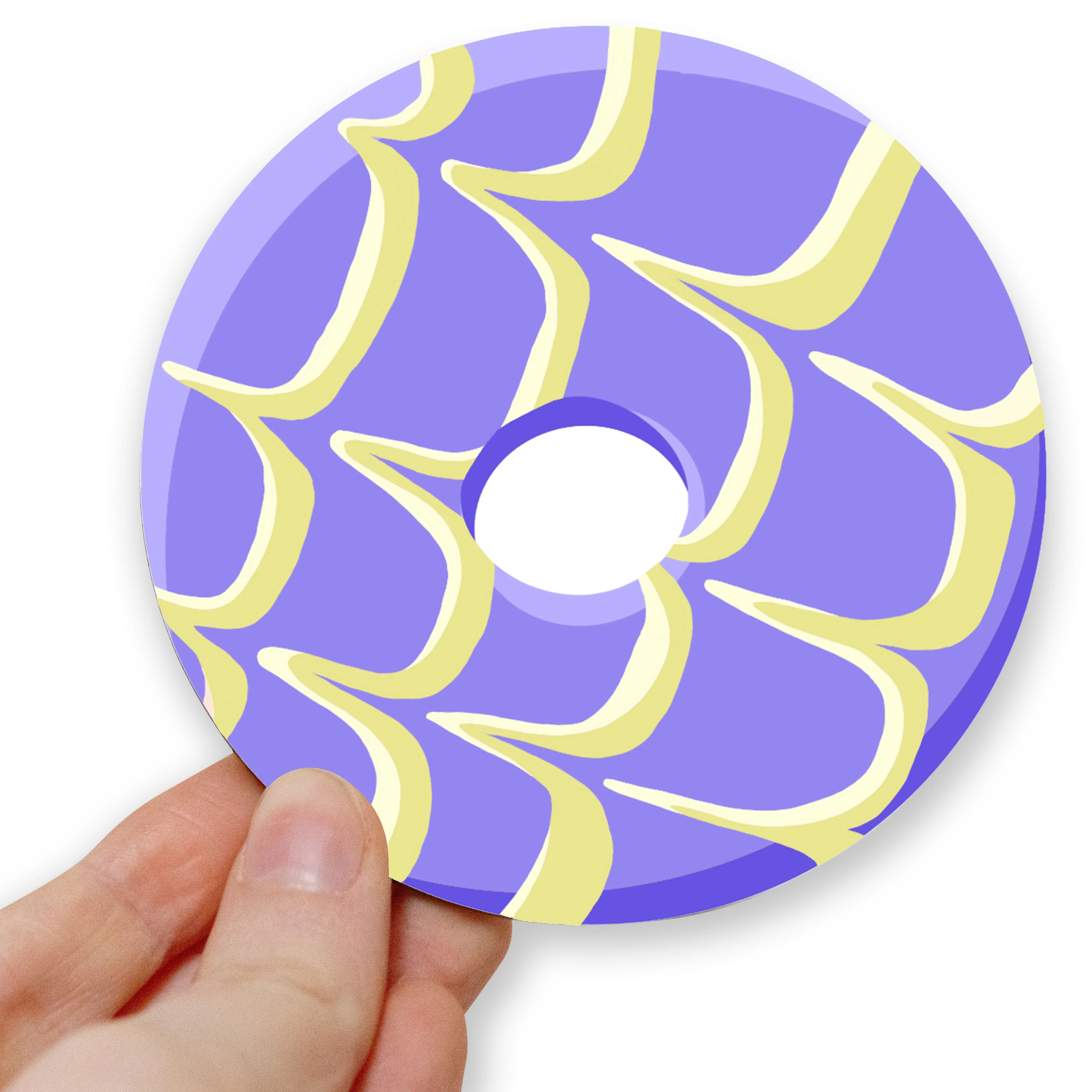 Purple & Lime Biscuit Circle Coaster