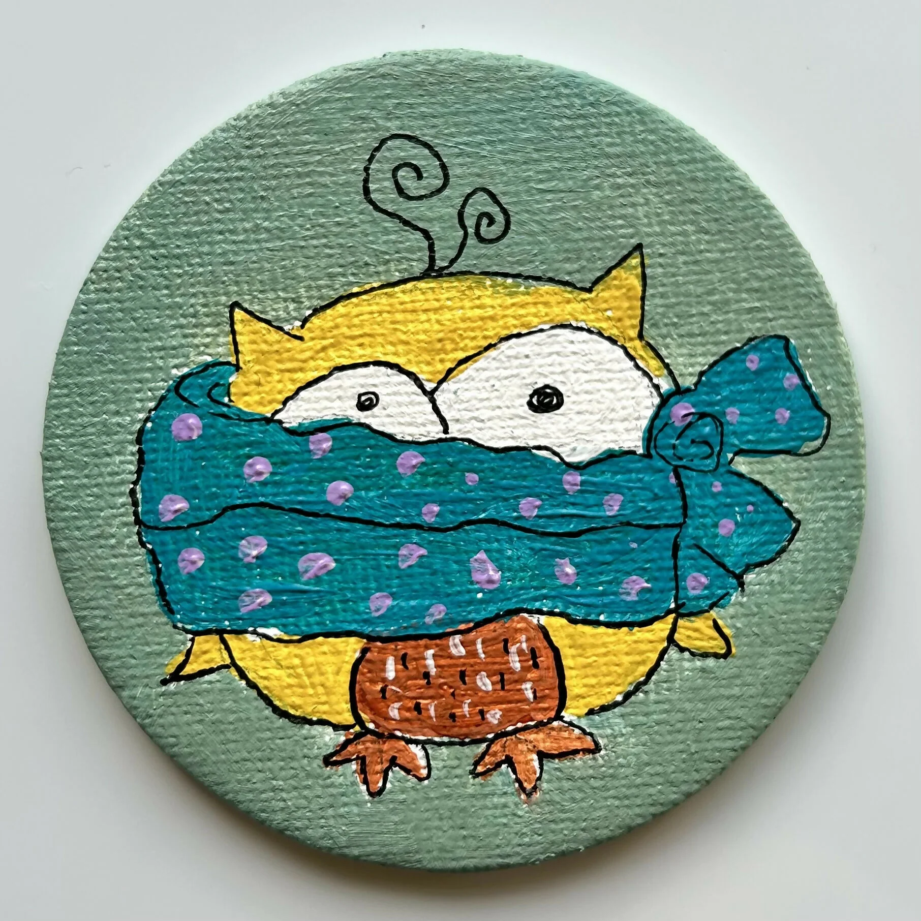 Cosy Bird Magnets Original Artwork - Image 2