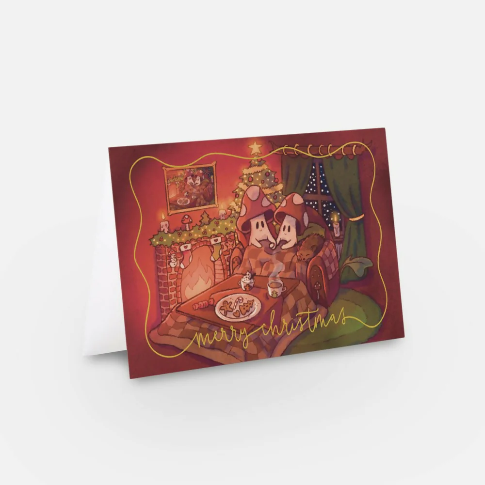 Cosy Mushroom Christmas Card - Image 5