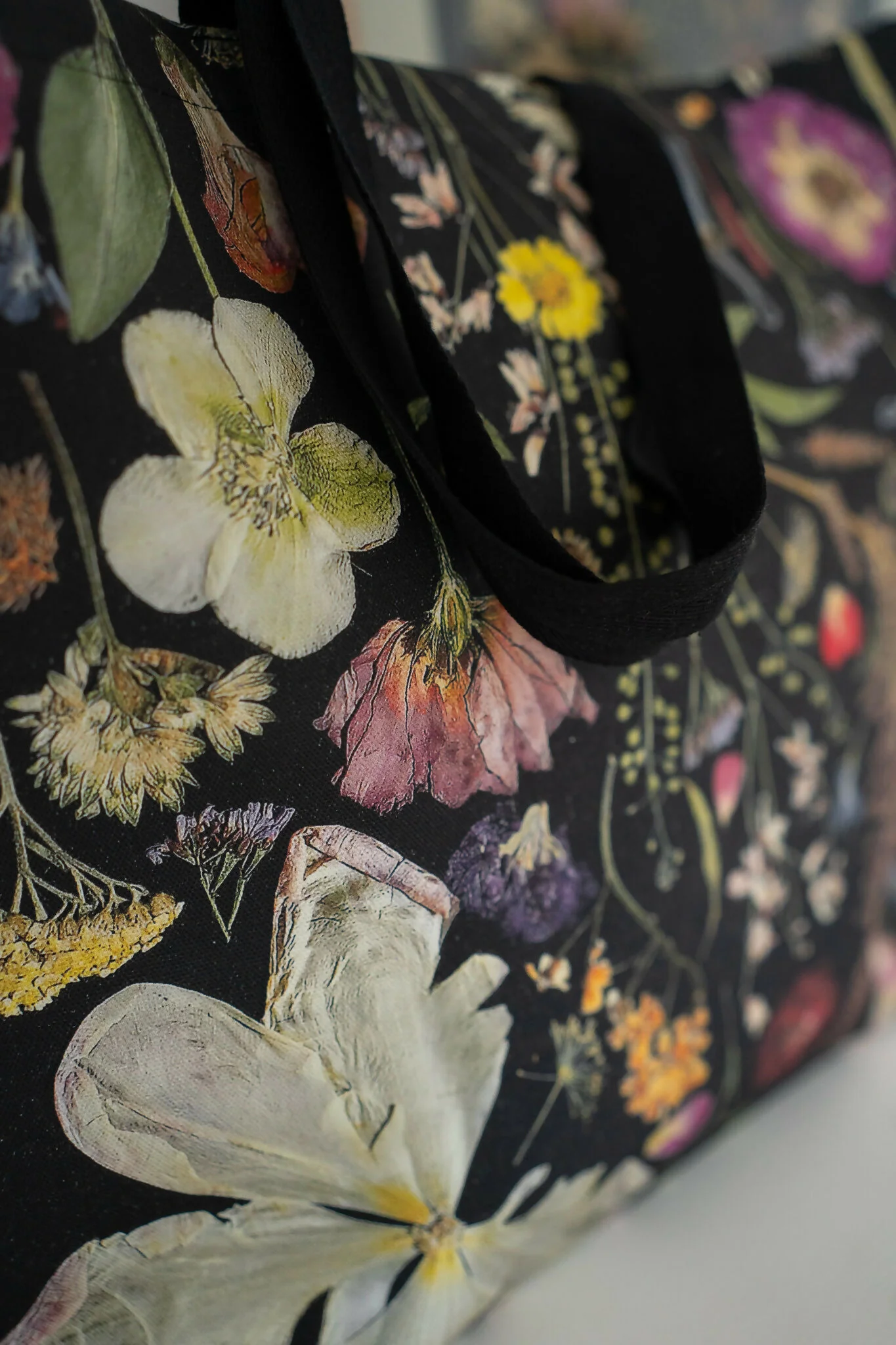 Cotton Pressed Flower Tote Bag - Image 3
