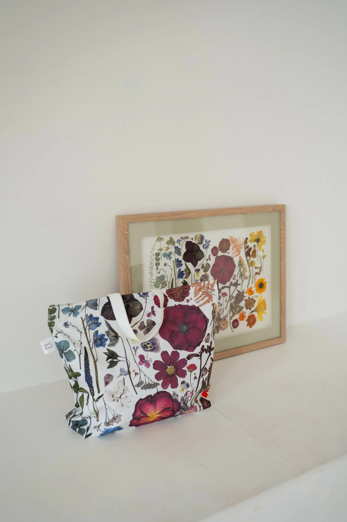 Cotton Pressed Flower Tote Bag - Image 4