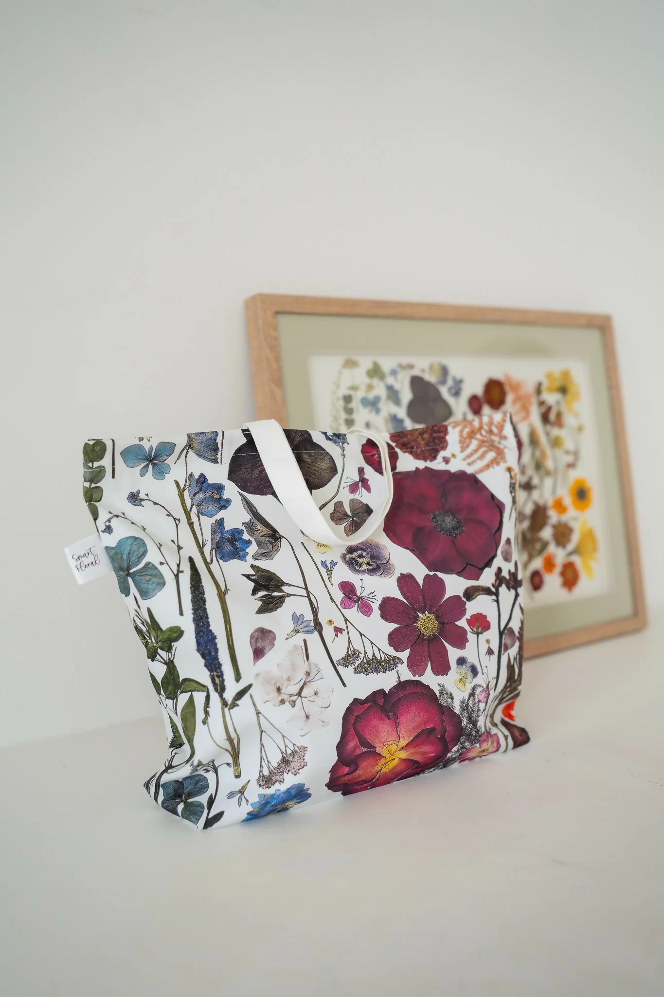 Cotton Pressed Flower Tote Bag - Image 5