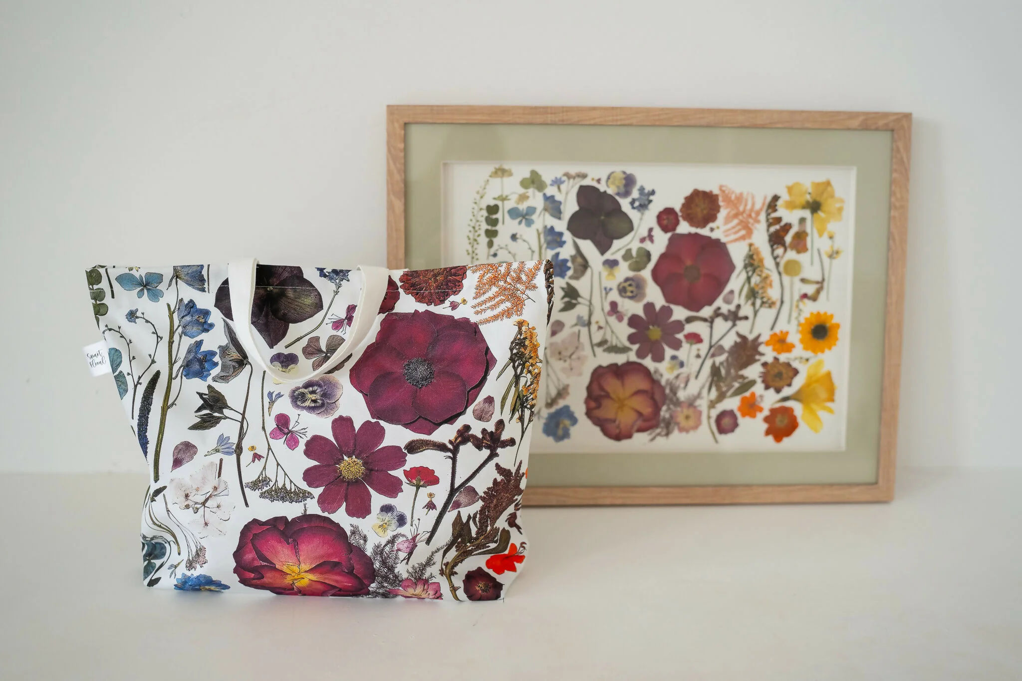 Cotton Pressed Flower Tote Bag - Image 6