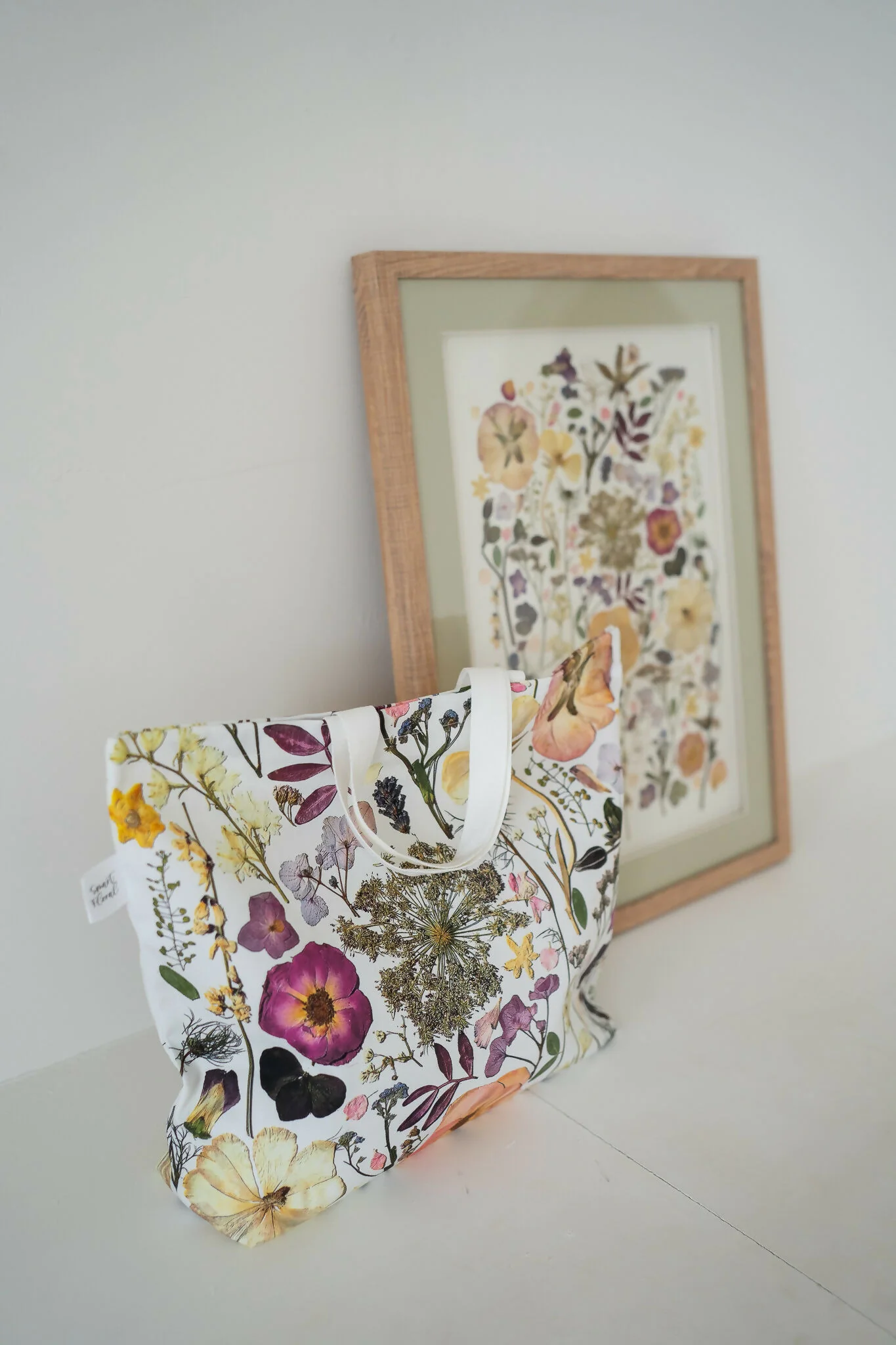 Cotton Pressed Flower Tote Bag - Image 9