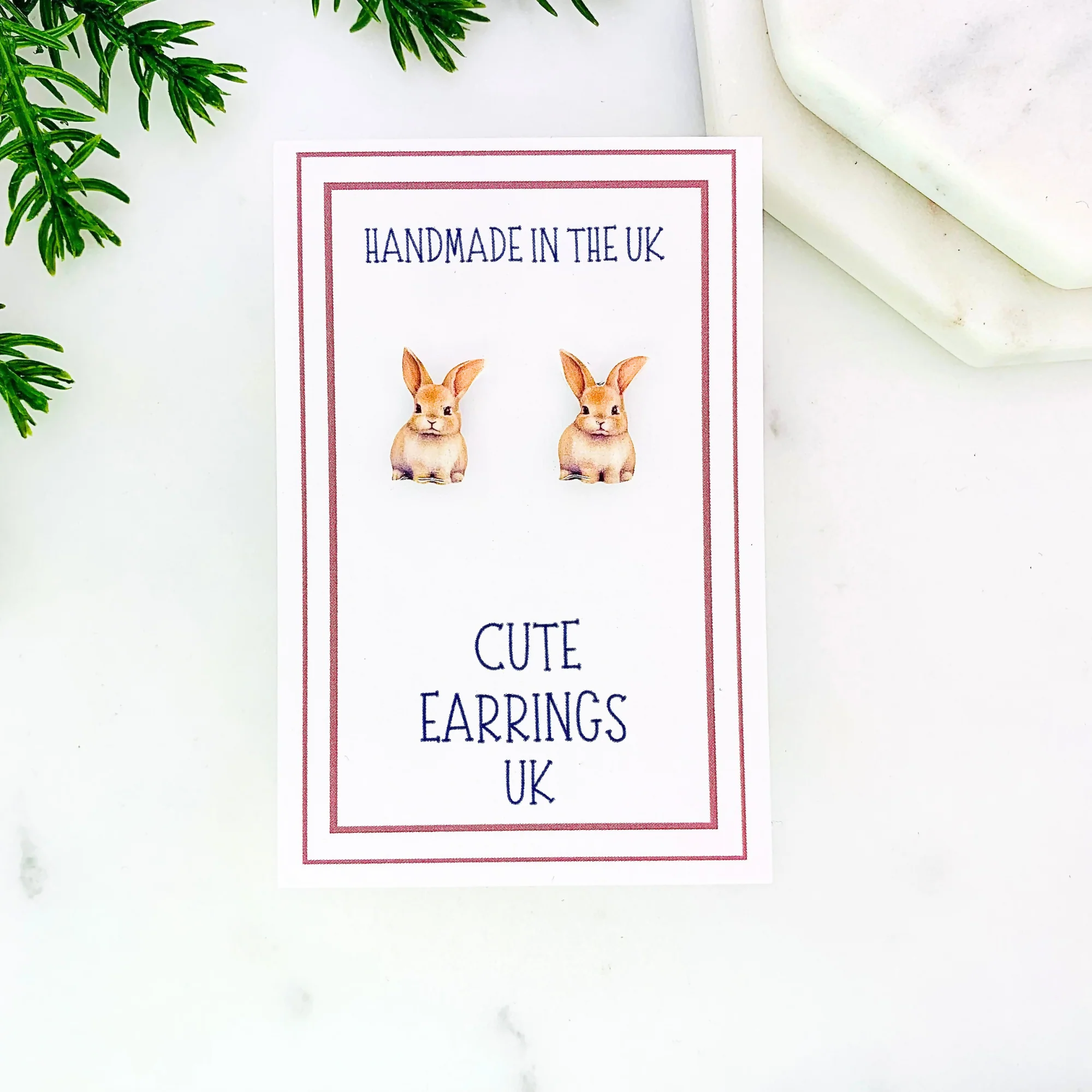 Cream Bunny Stud Earring
