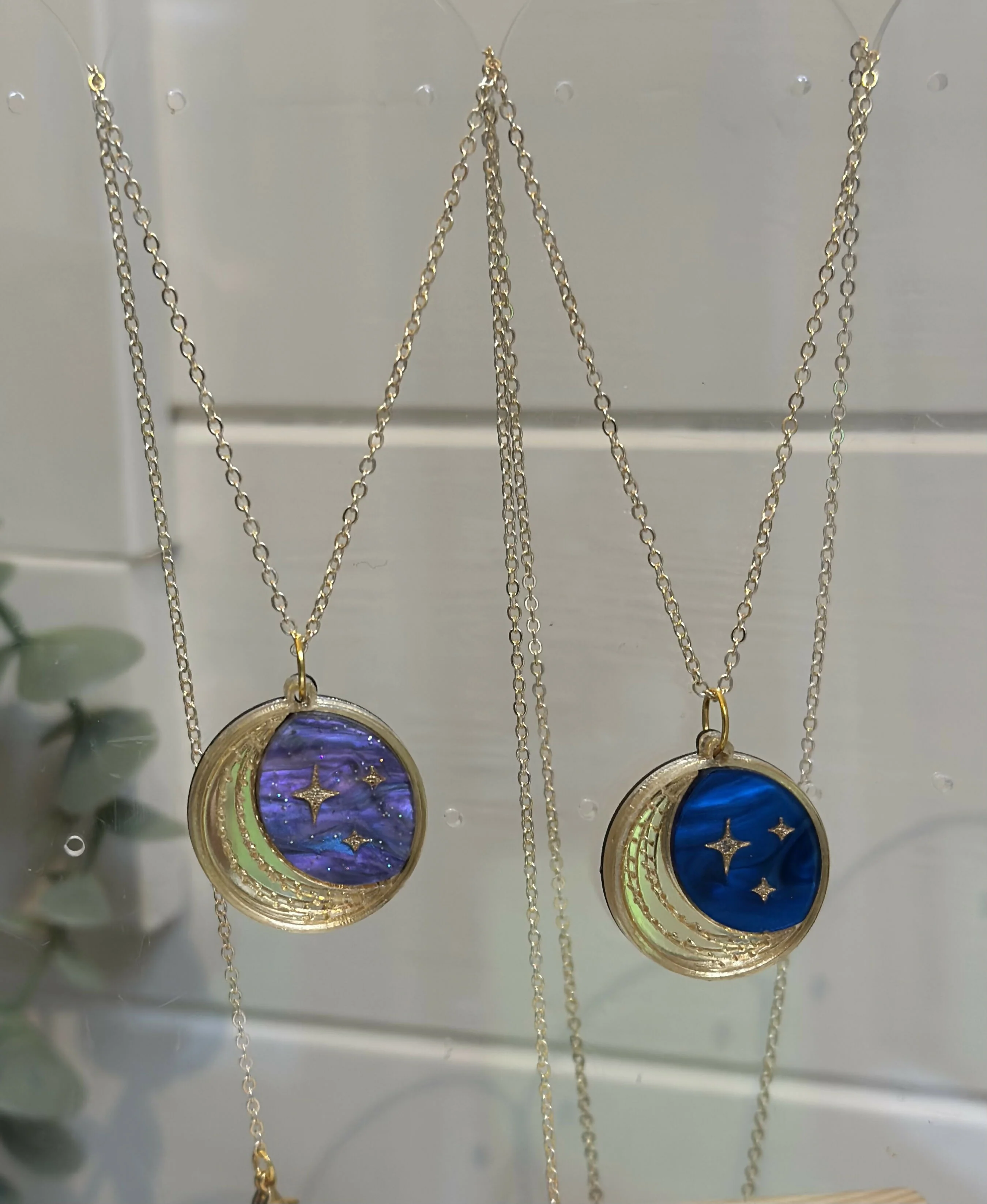Crescent Moon and Star Disc Pendant - Image 5