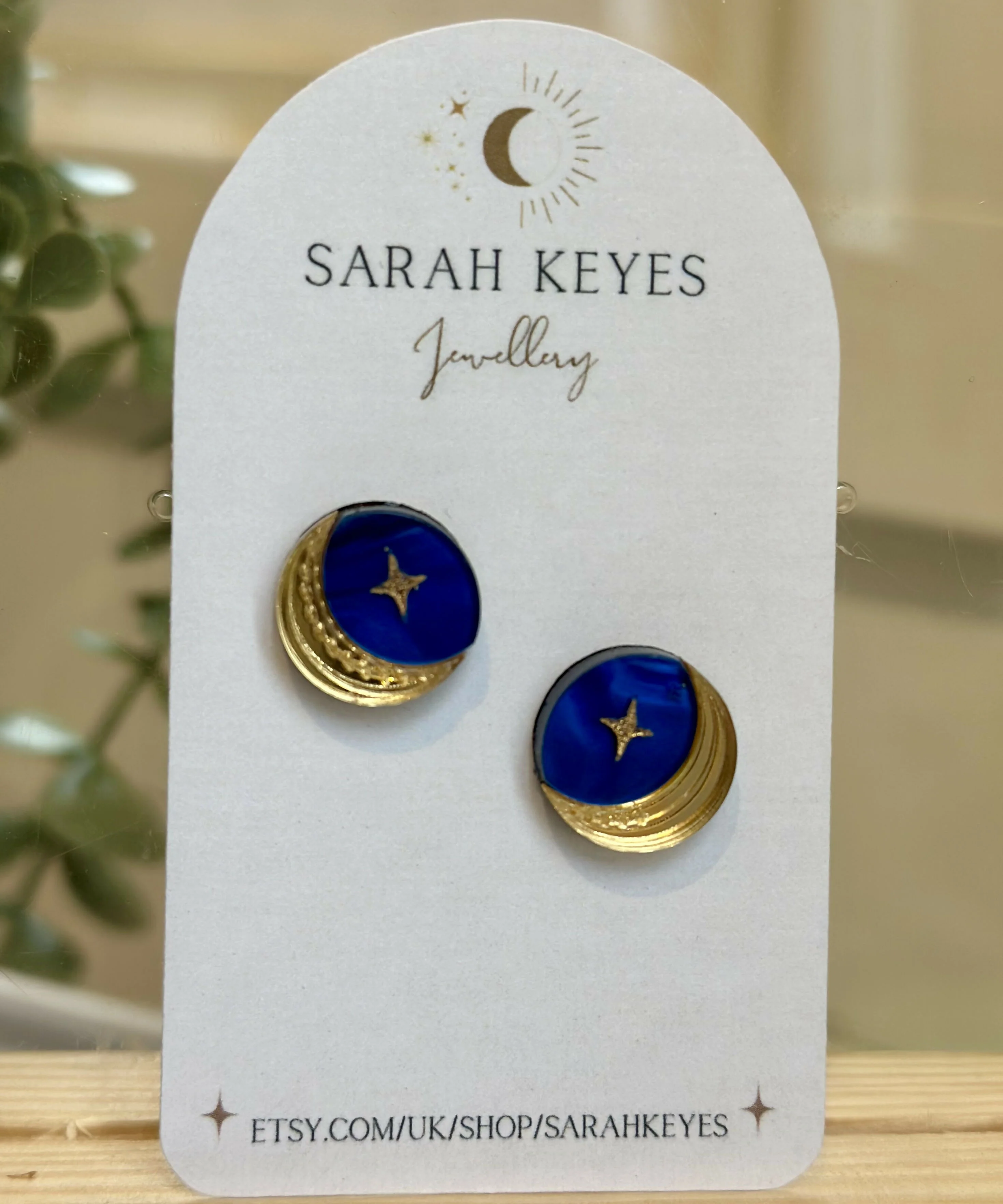 Crescent Moon and Star Disc Studs - Image 4