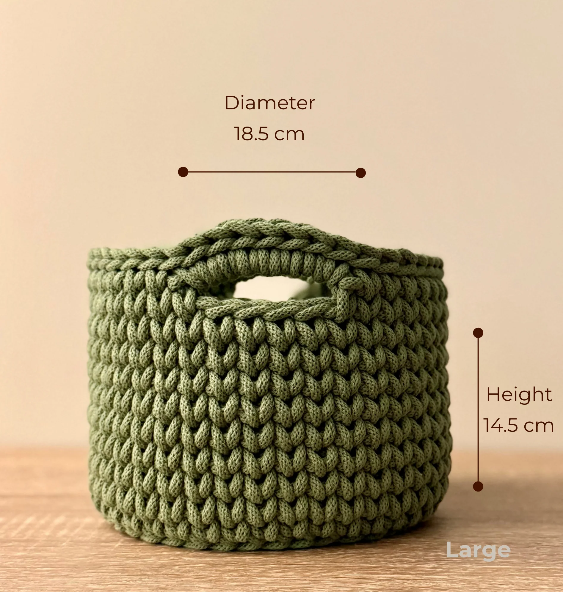 Crochet Boho Style Basket with Handle - Image 10