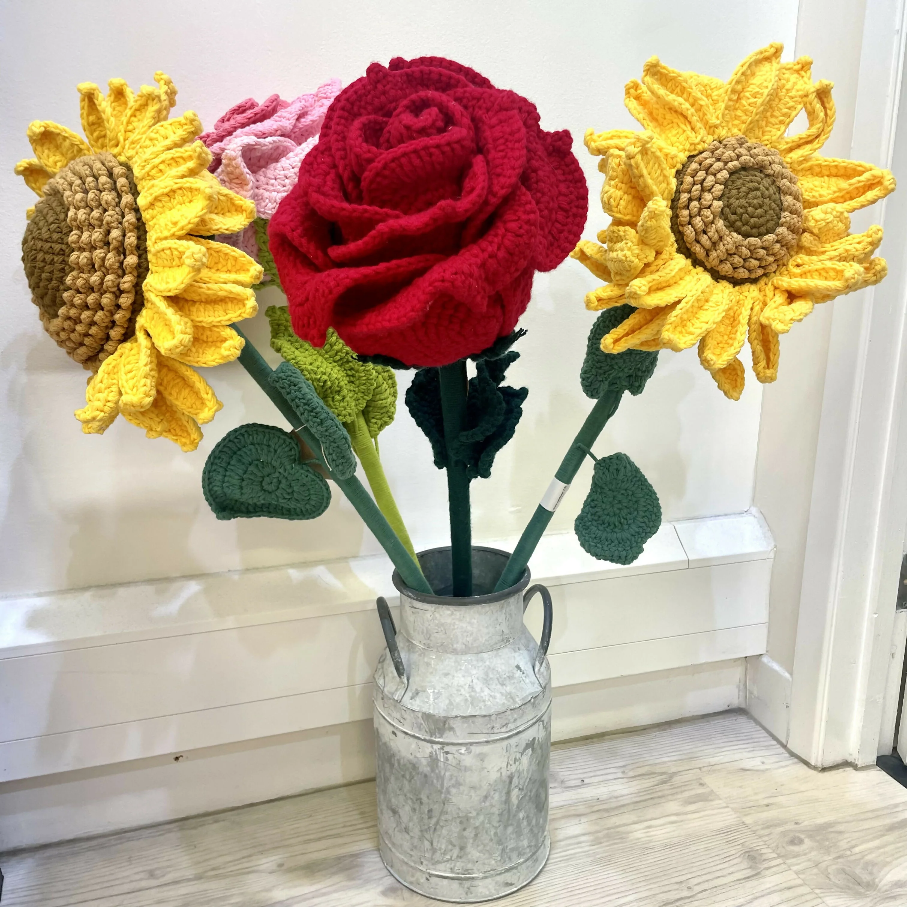 Handmade Giant Crochet Flower – Statement Stem Décor - Image 4